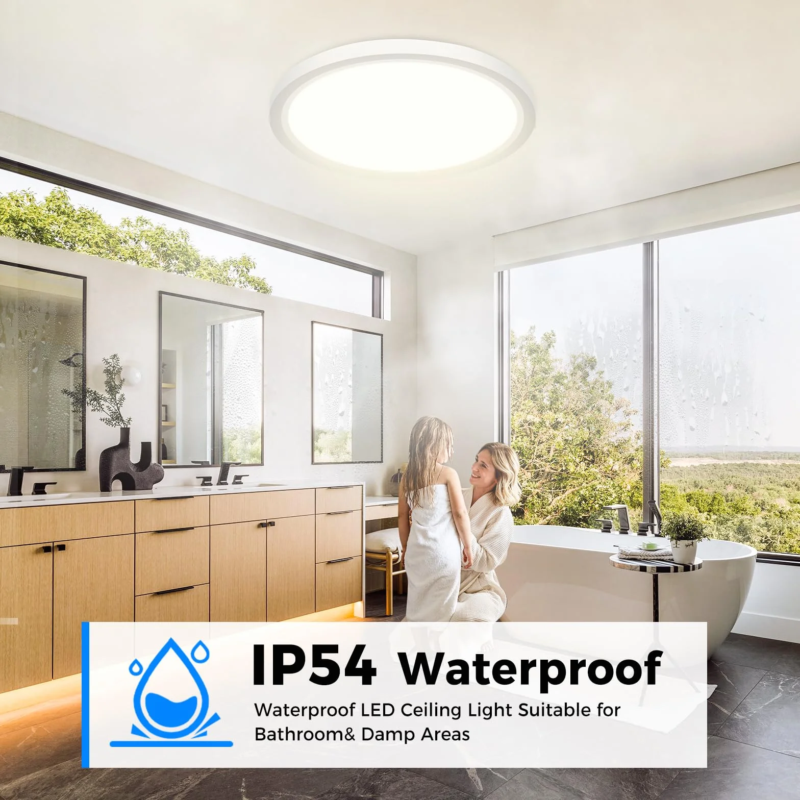Peasur Plafon Led Techo 24W 3000-6500K IP54 Impermeable 300x16mm 1Pack