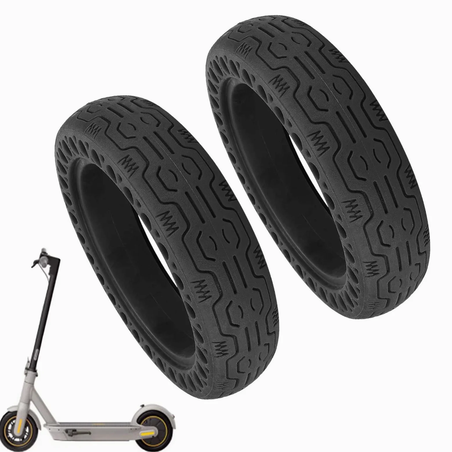 Neumáticos de goma maciza de 10 pulgadas para scooter, neumáticos de scooter a prueba de pinchazos compatibles con scooter eléctrico Segway Ninebot Kickscooter Max G30, 60/70-6,5 Reemplazo de neumátic