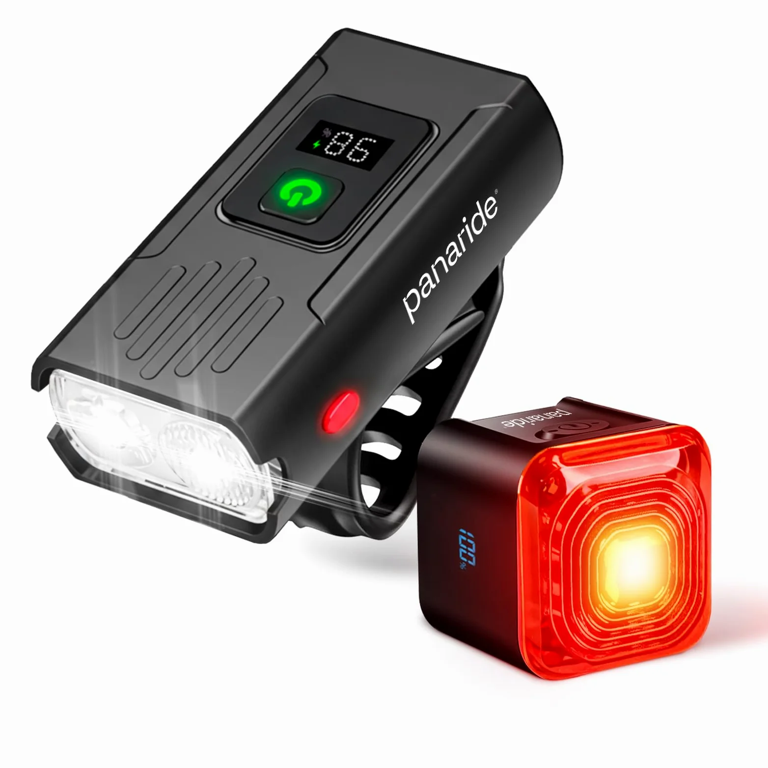 Luces inteligentes para bicicleta delanteras y traseras, kit R15, recargable por USB C con detección de freno automático, juego de faros delanteros y traseros impermeables de 500 lúmenes para