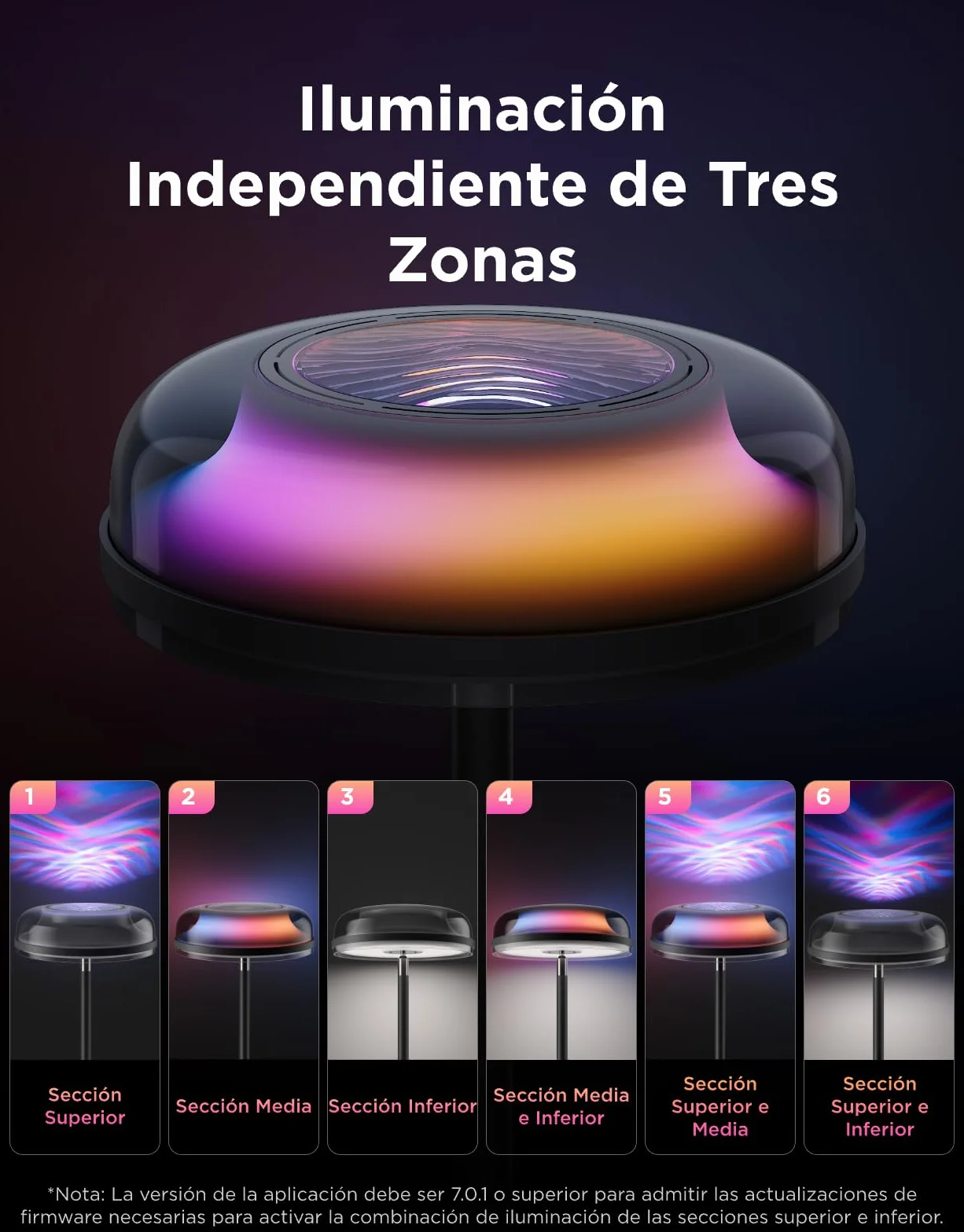 Govee Lámpara de Pie RGBIC 3 Zonas, 1000lm 2700-6500K, Compatible con Matter Alexa, 80+ Modos de Escena