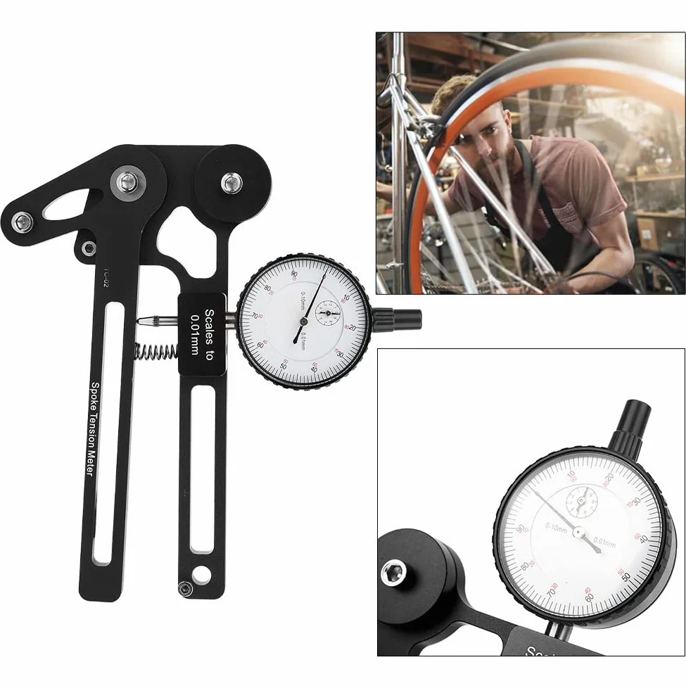 FLEXMAN Medidor de Tensión para Bicicletas, Aleación de Aluminio, Herramienta de Medición para Radios de Ruedas, para Amantes de las Bicicletas Deportivas al Aire Libre, Bicicletas