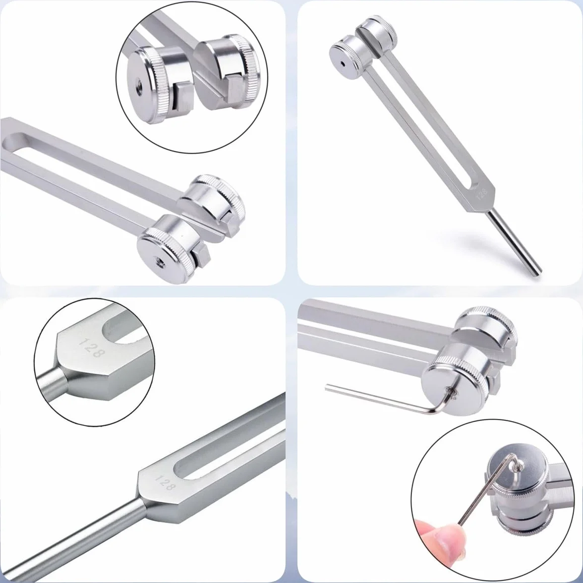 Diapasón 128 Hz Aleación de Aluminio Terapéutico Neurología con Martillo de Silicona