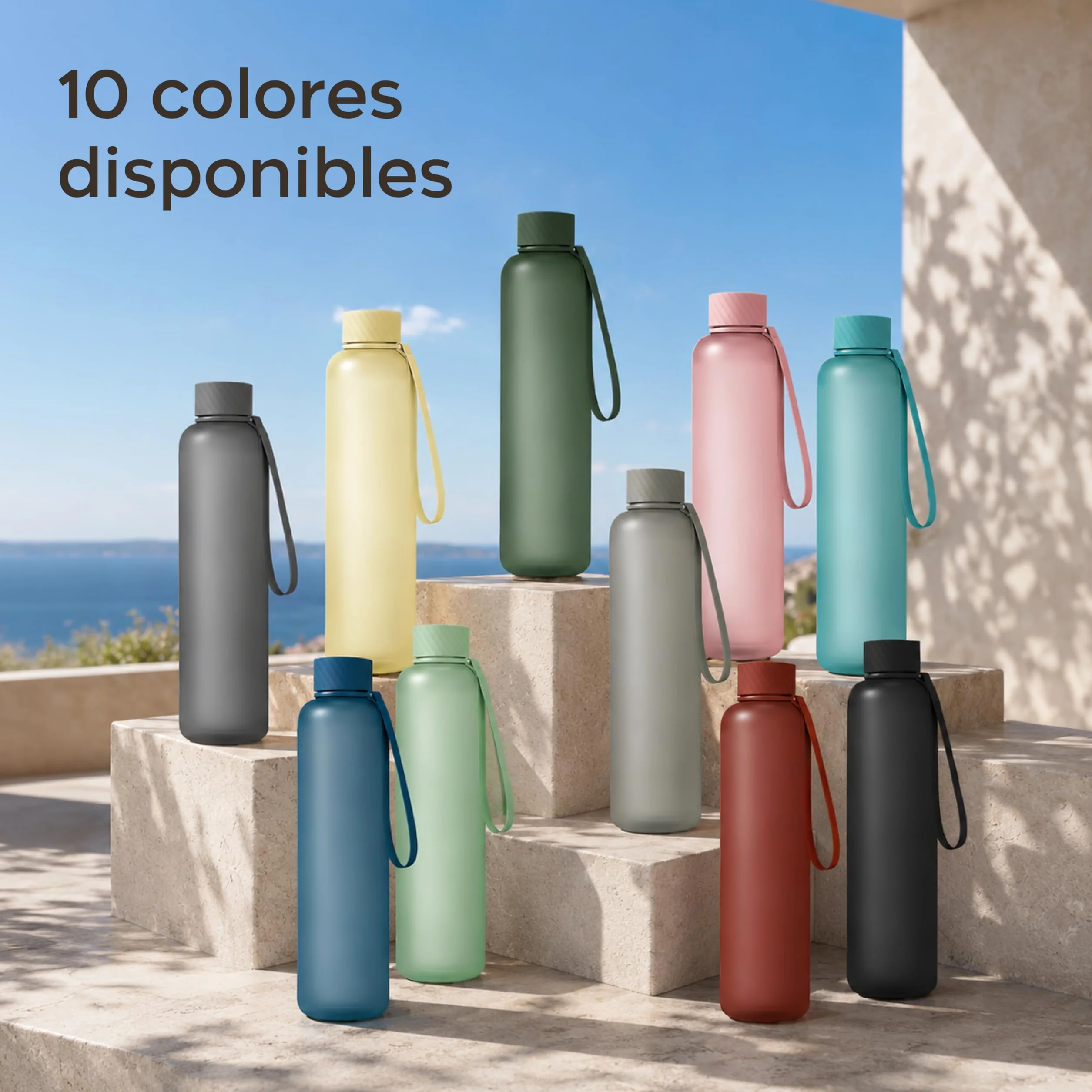 Twinzee Botella Agua 1,5 litro - Sin BPA & Antigoteo, Botella de Agua Deportiva, Oficina, Colegio, Gym, Cantimplora - Tritan Water Bottle, Azul Oscuro