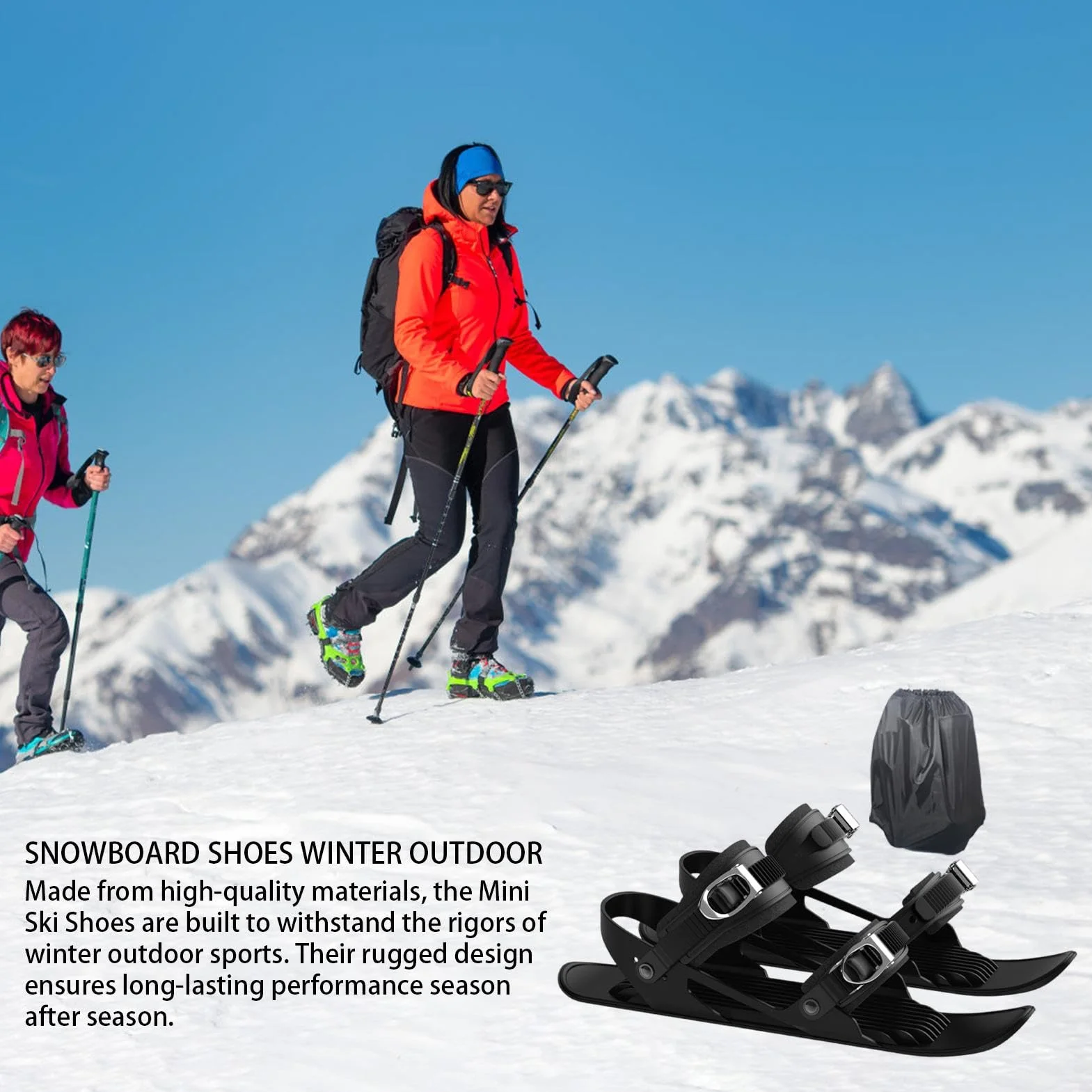 ightweight Snow Skates, Snowshoes for Men and Women, Multifunctional Snowshoes, Skiing Tools for All Ages, Compact Ski Accessories, Adjustable Snow Feet, Non-Slip Snow Skates for Women