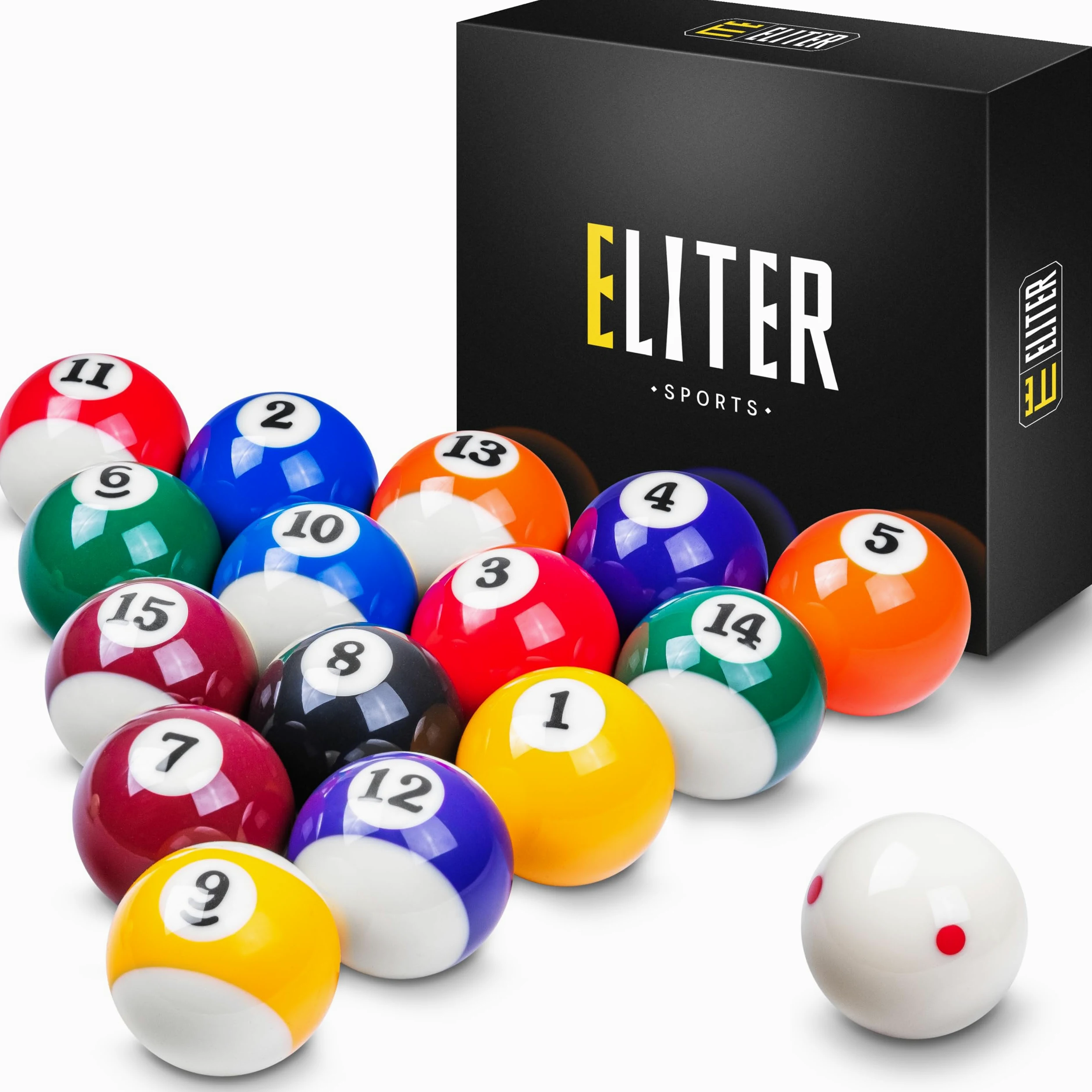 Juego de Bolas de Billar de Resina Fenólica – 16 Bolas de Billar 2-1/4 Pulgadas (57,2 mm) con Bola Blanca para Mesas de Billar Estándar