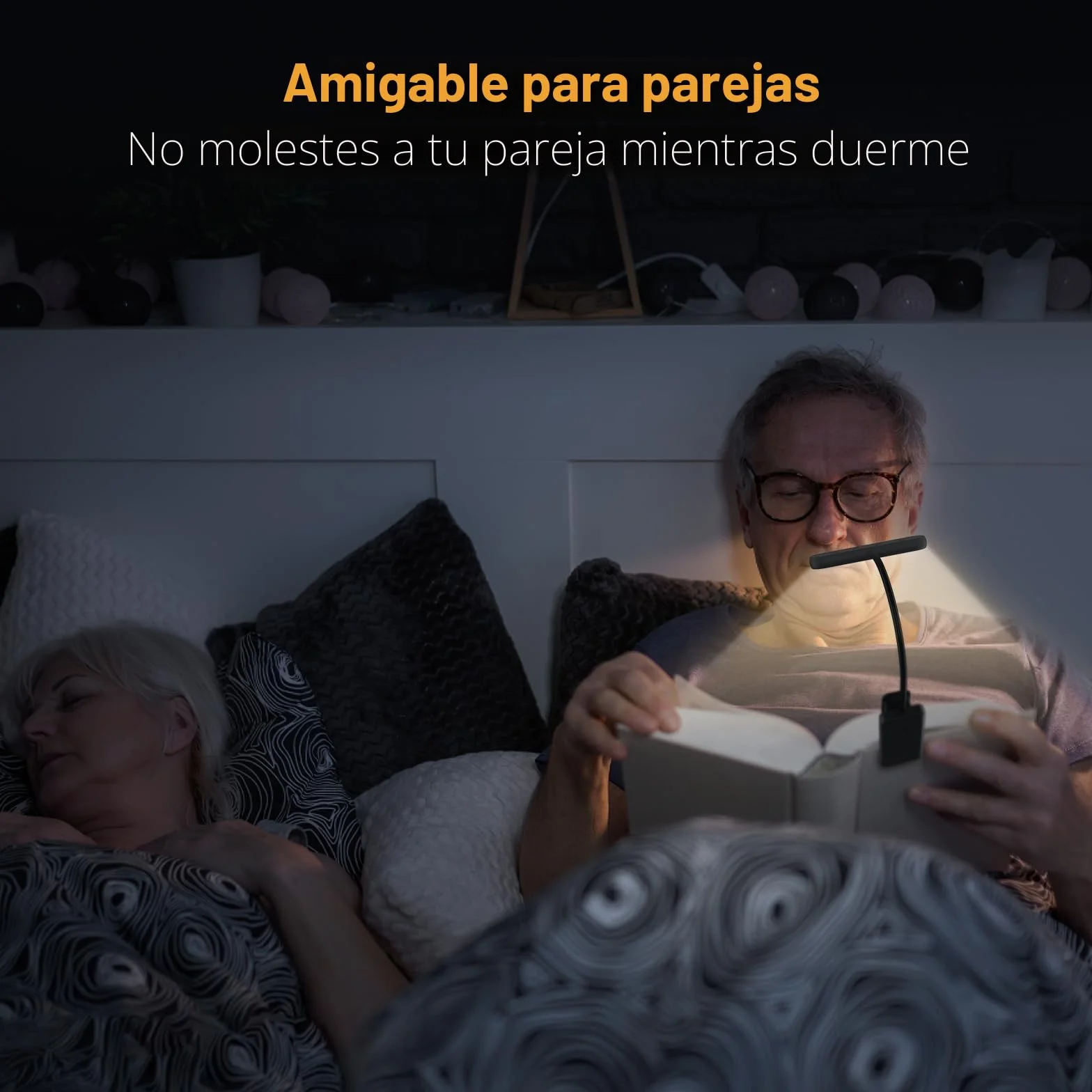 iFalarila Luz Lectura Recargable 12 LED 360° Ajustable RA>95 para Leer en La Cama