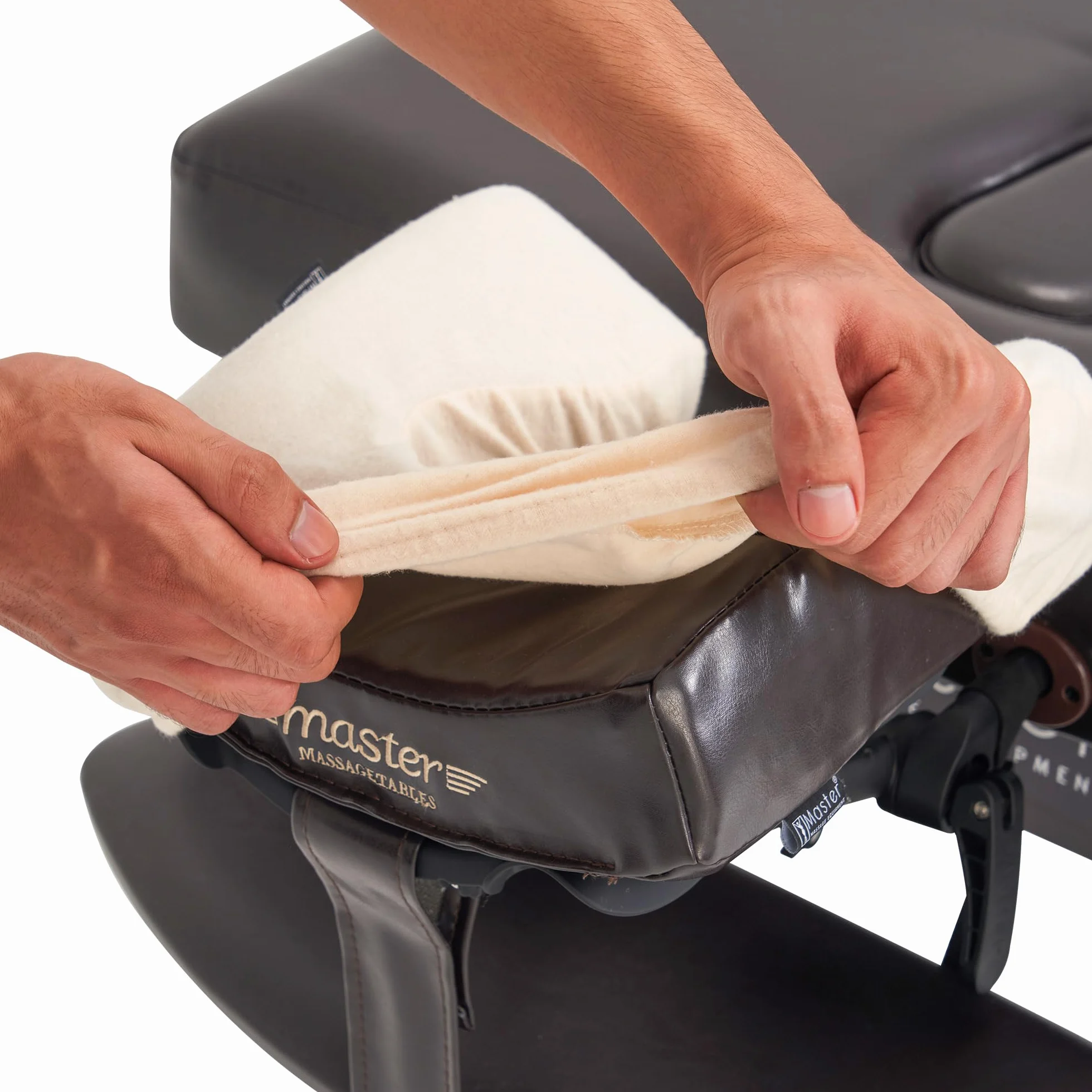 Master Massage Fundas de cabeza lavables 100% algodón para camilla de masaje, 6 unidades, crema