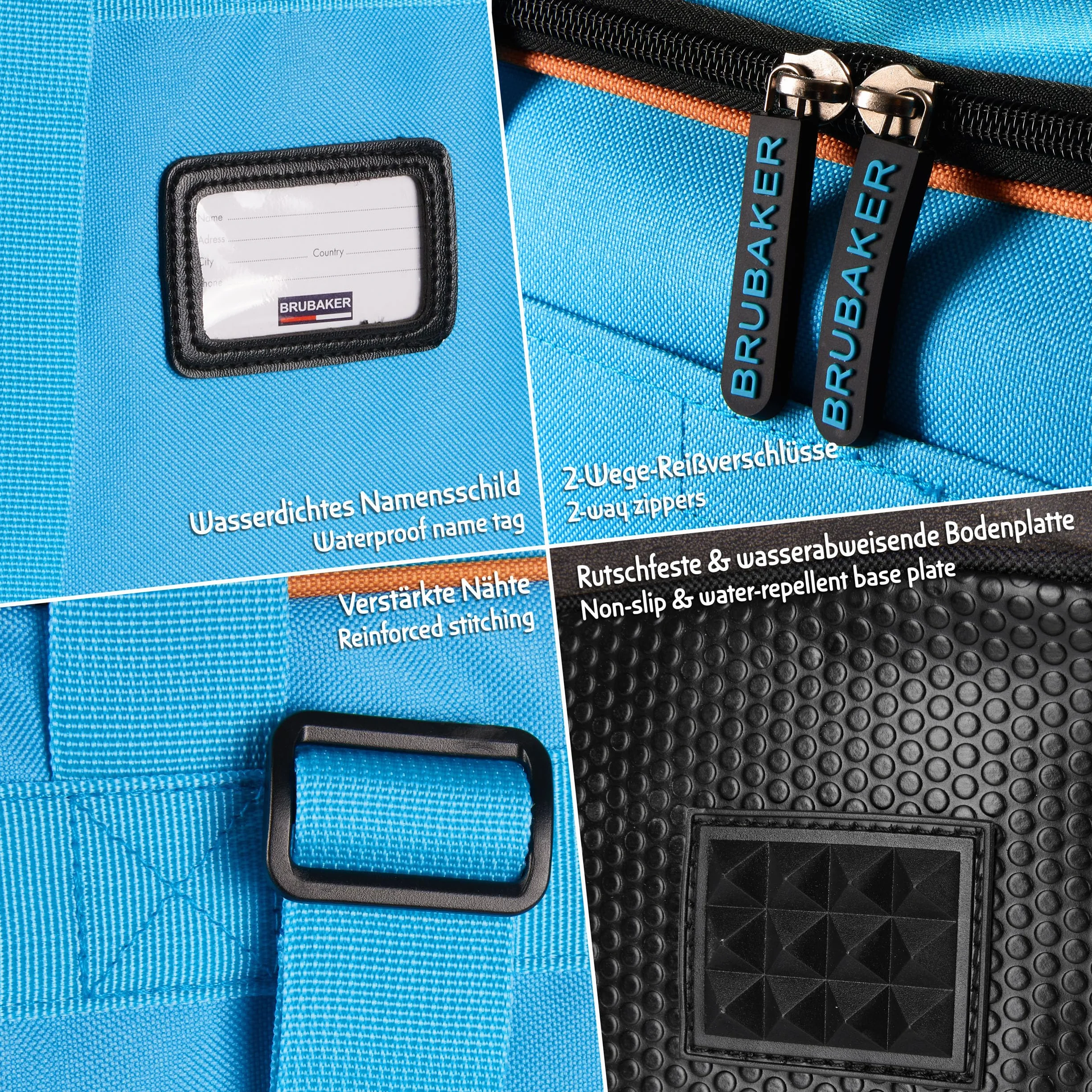 BRUBAKER 'Super Champion 2.0' Bolso para Deporte - Mochila Porta Botas De Esquí - Azul/Naranja