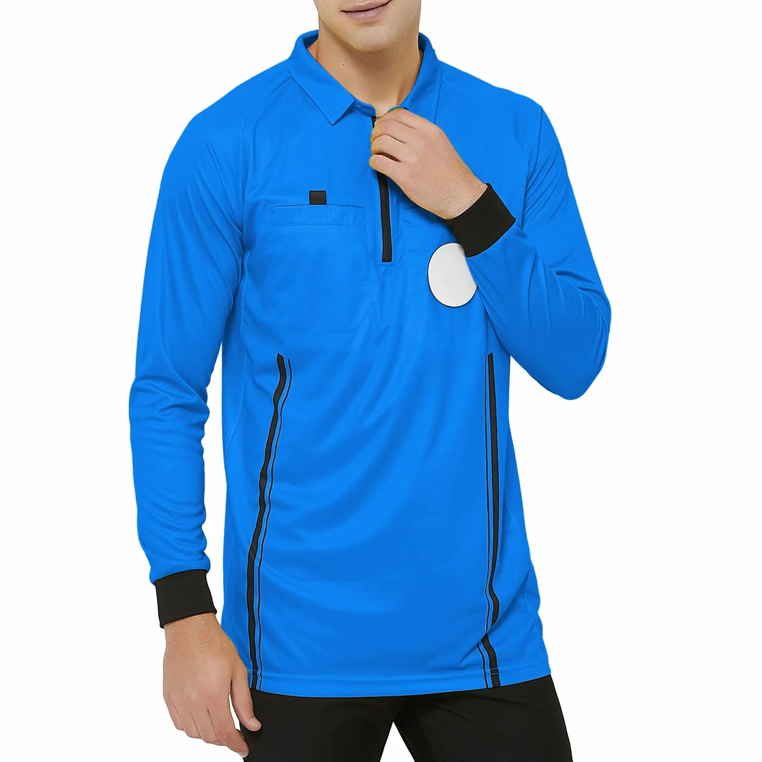 TopTie Camiseta Oficial de árbitro de fútbol de Manga Larga Hombre, Uniforme Profesional de USSF