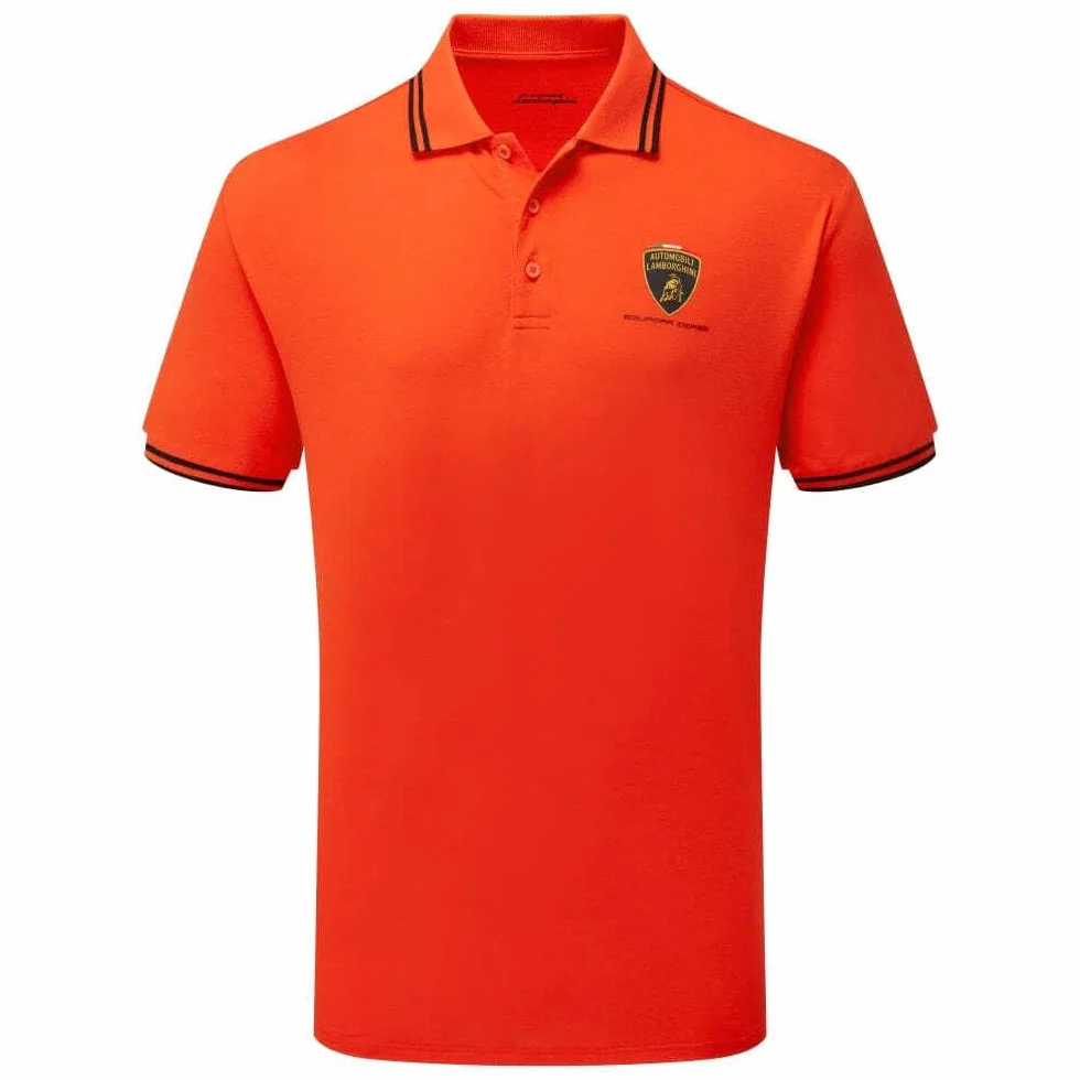 Lamborghini Squadra Corse - Polo de viaje para hombre, color naranja