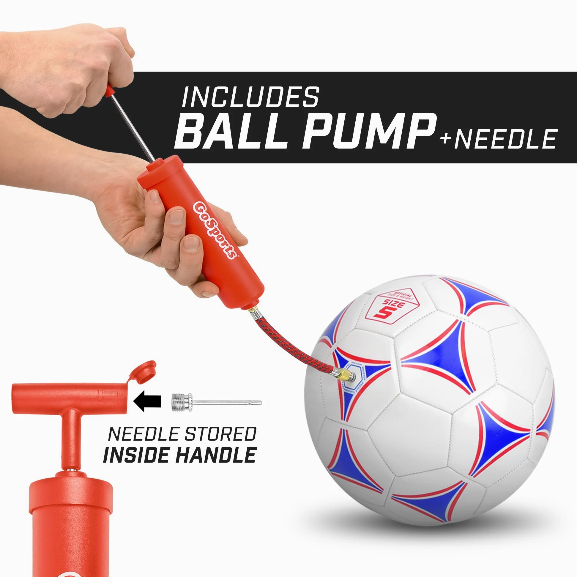 GoSports Premier Balón de fútbol con Bomba Premium, Disponible como Pelotas Individuales o 6 Paquetes, Elige tu tamaño