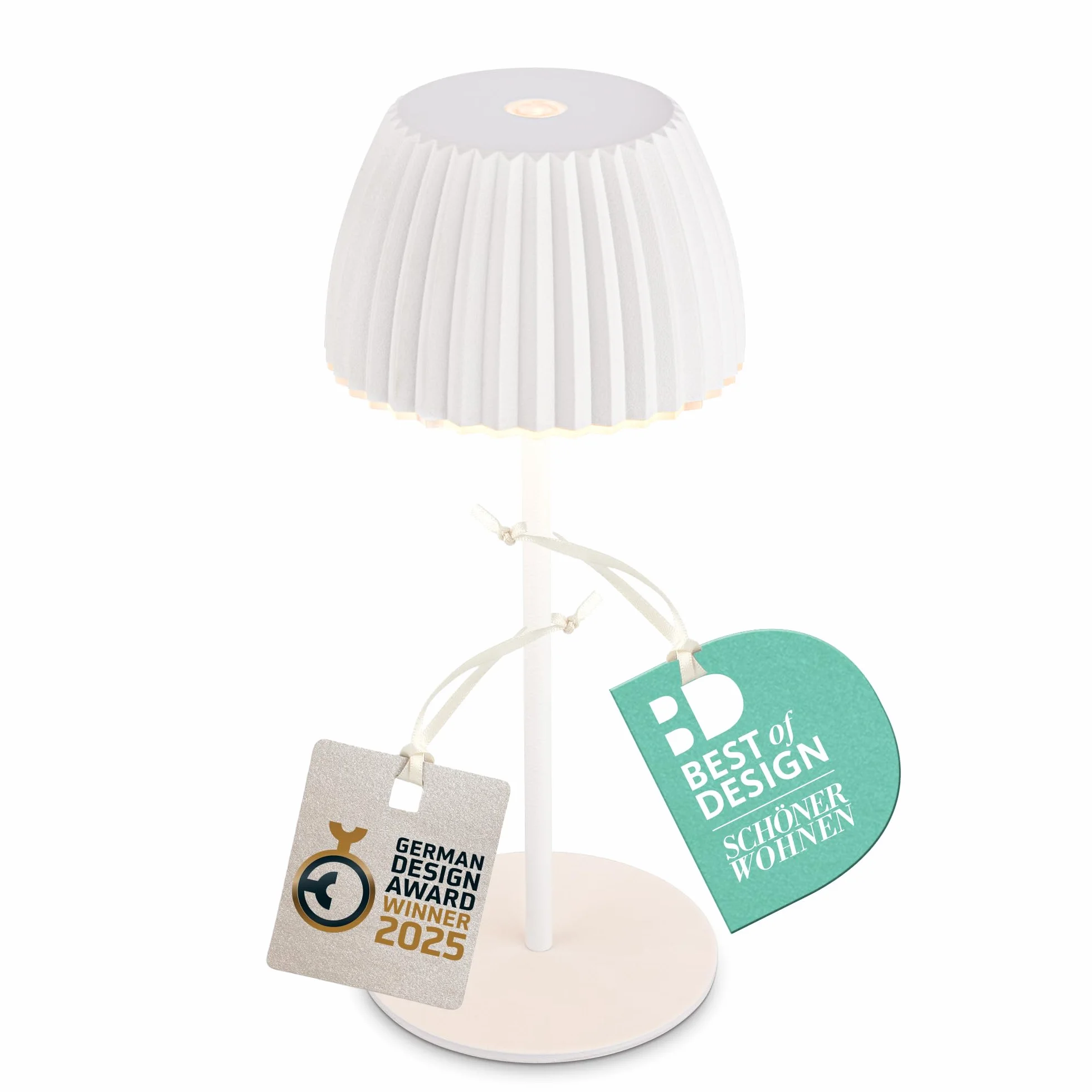 BRILONER Riffle Mini lámpara de mesa LED inalámbrica IP44 con regulador táctil, 8,5x20 cm, blanco
