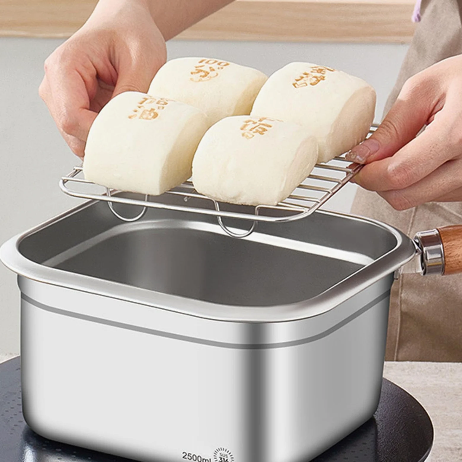 Utensilios de cocina para camping, juego de ollas y sartenes para | exteriores, freidora portátil, olla de gran capacidad, sartén cuadrada para camping, equipo de campamento ligero, maceta para
