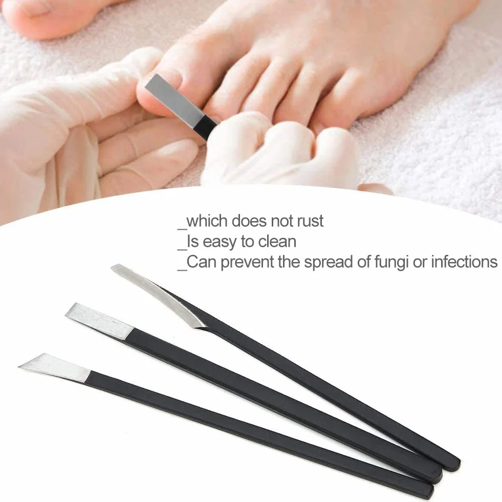 Cuchillo Pedicura Profesional Acero Inoxidable Cortacallos Pies 3PCS