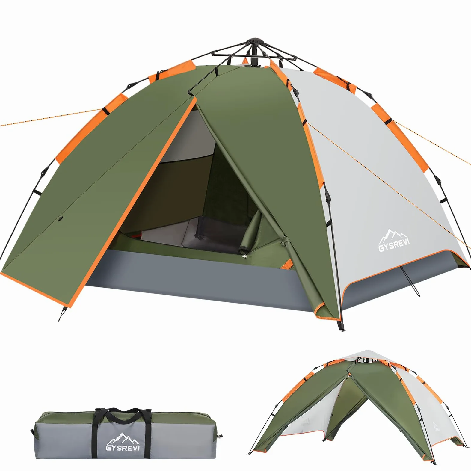 Tienda de Campaña 2-3 Personas Pop Up Instantánea 2 en 1 Doble Capa Anti Impermeable Viento