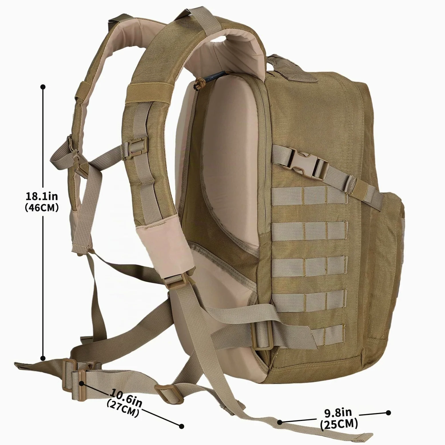 MGFLASHFORCE Molle Mochila Tactica Militar Policial Militares Hombre 30L, Compartimento De Computadora Portátil De 15.6"