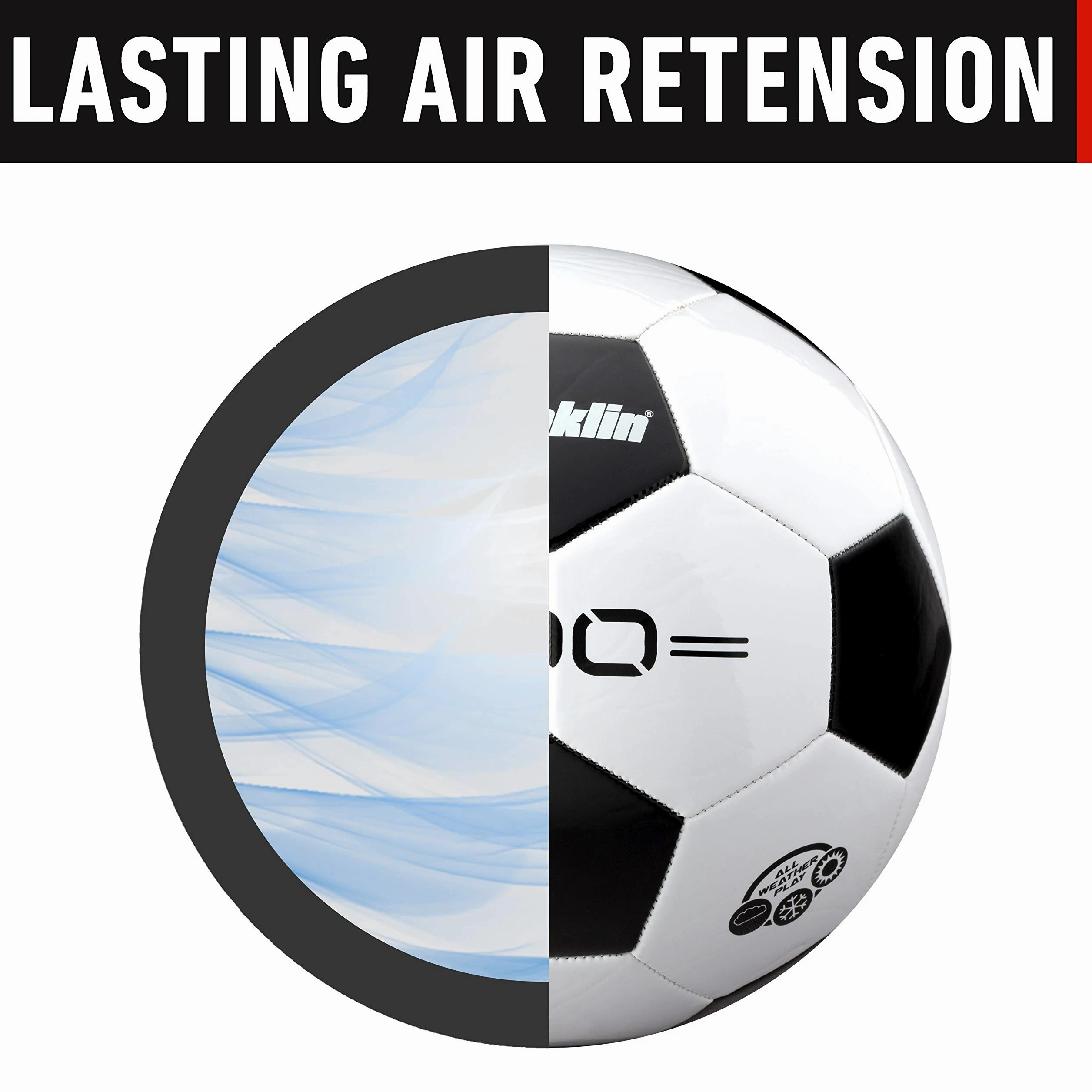 Franklin Sports Juego de 100 balones de fútbol para jóvenes y Adultos, tamaño 3, 4 + 5 Tradicional, Individual + 12 Paquetes, Color Negro y Blanco