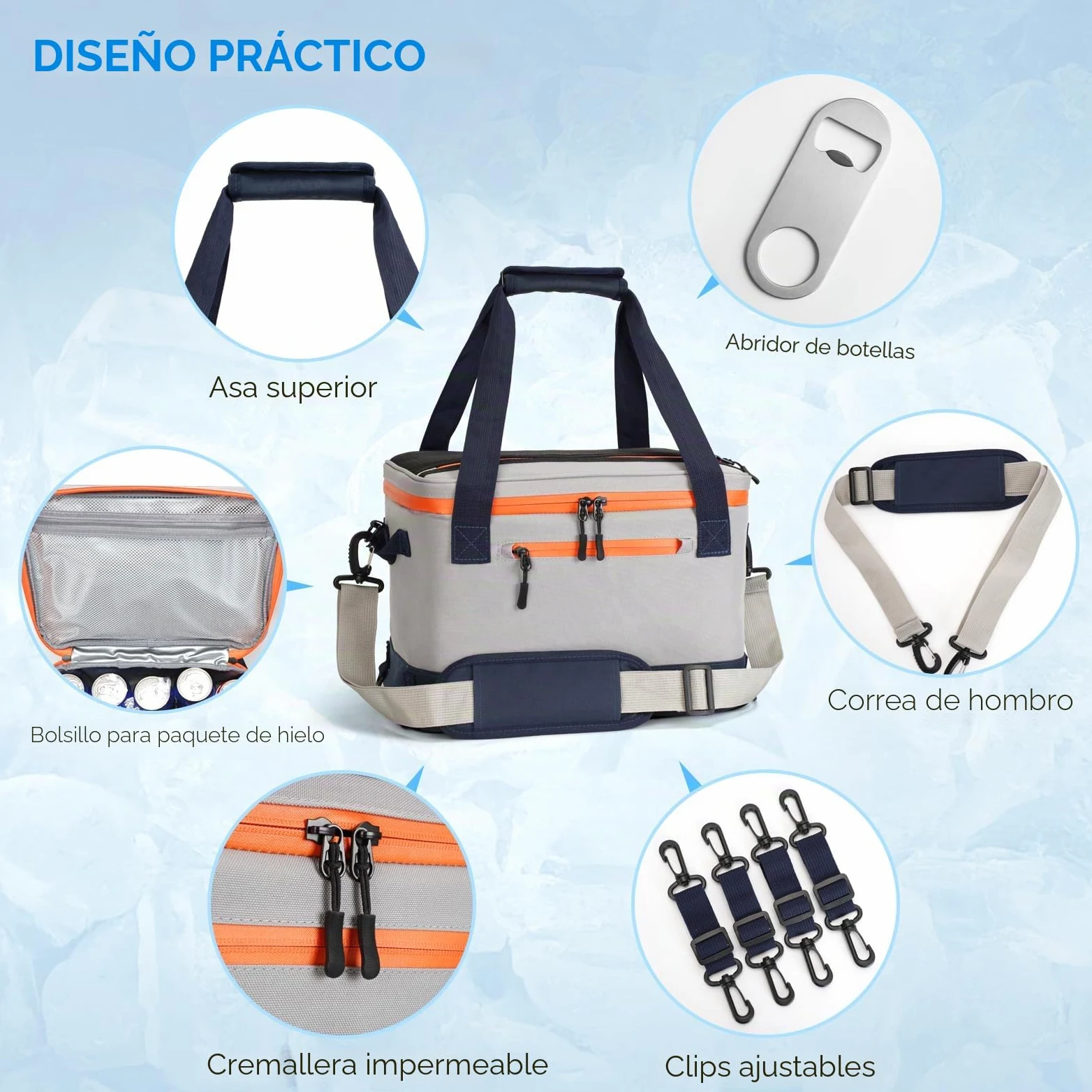 Bolsa de picnic para tabla de remo, enfriador de SUP a prueba de fugas para tabla de remo, enfriador de kayak con bolsillo superior de malla, bolsillo interior, bolsa térmica para almuerzo,
