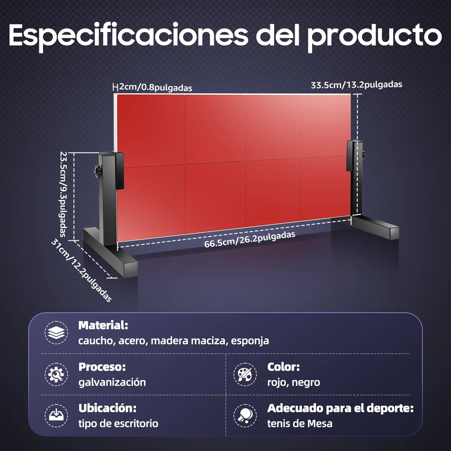 Tabla de Ping Pong para Retorno y Rebote - Mesa Vertical para Casa, Gimnasio, Interior y Exterior