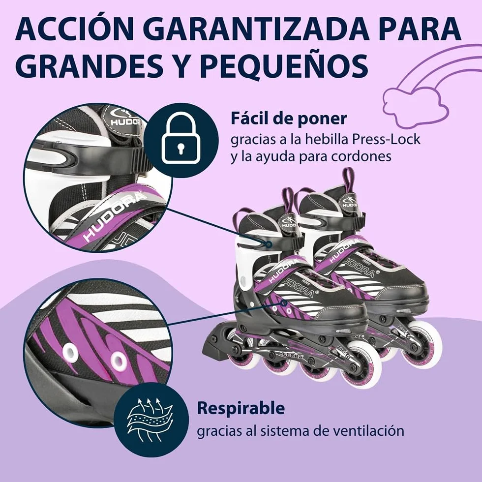 HUDORA Patines MIA/Leon Ajustables 4 Tallas Niños Adolescentes Adultos