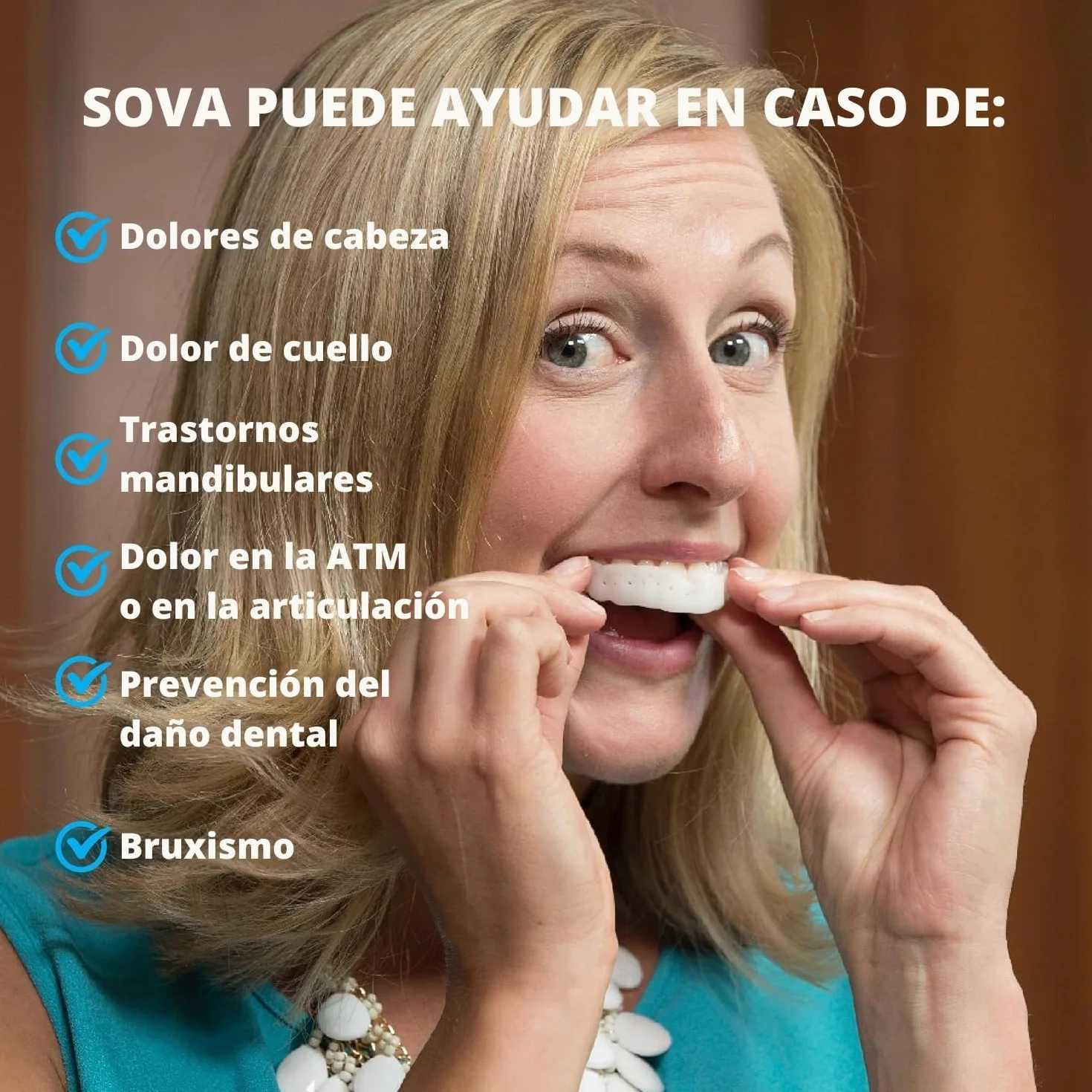 Protector Nocturno SOVA Aero Férula para Bruxismo 1.6mm Adaptable Remoldeable Adultos Estuche