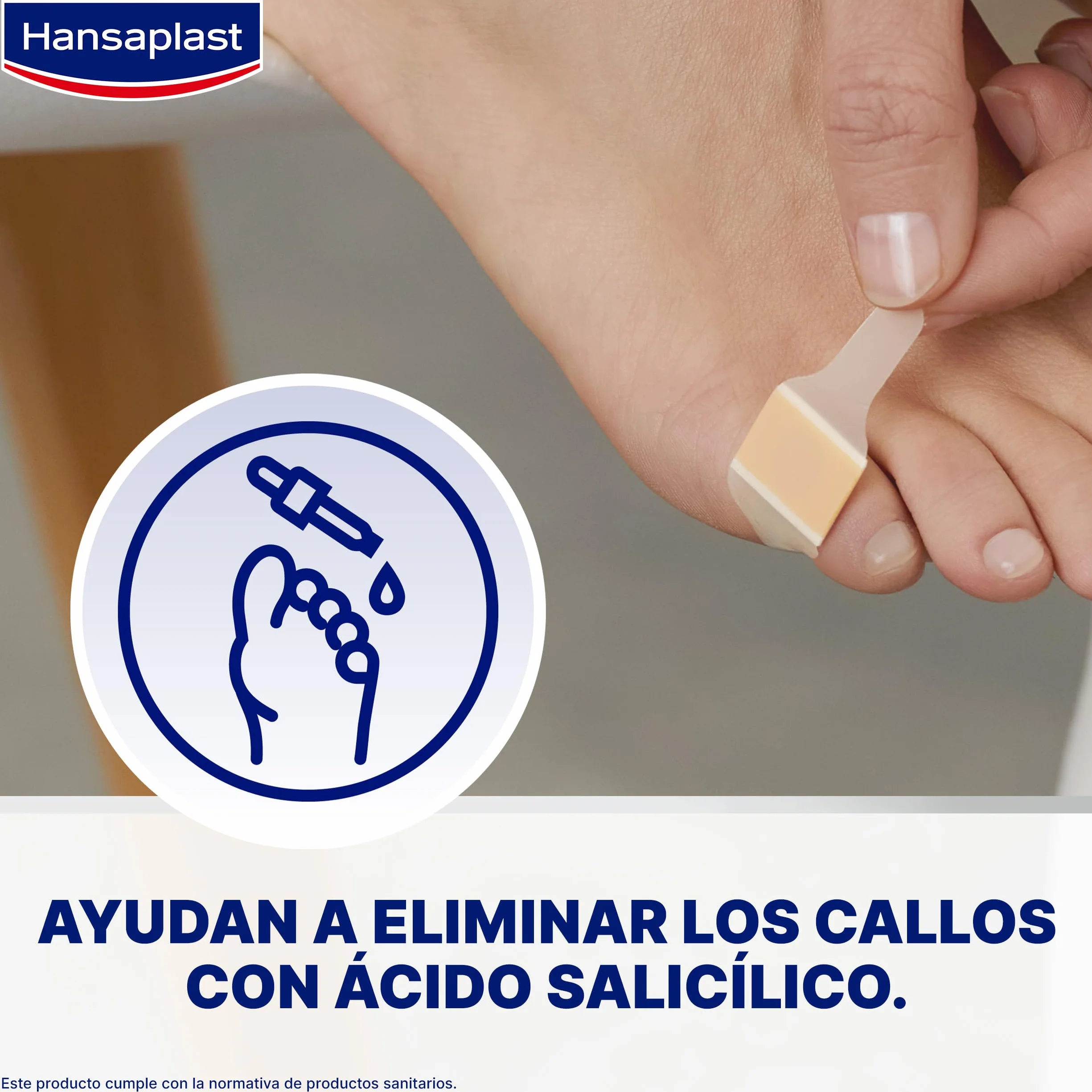 Hansaplast Apósito adhesivo para callos con ácido salicílico, alivio dolor, 8 unidades