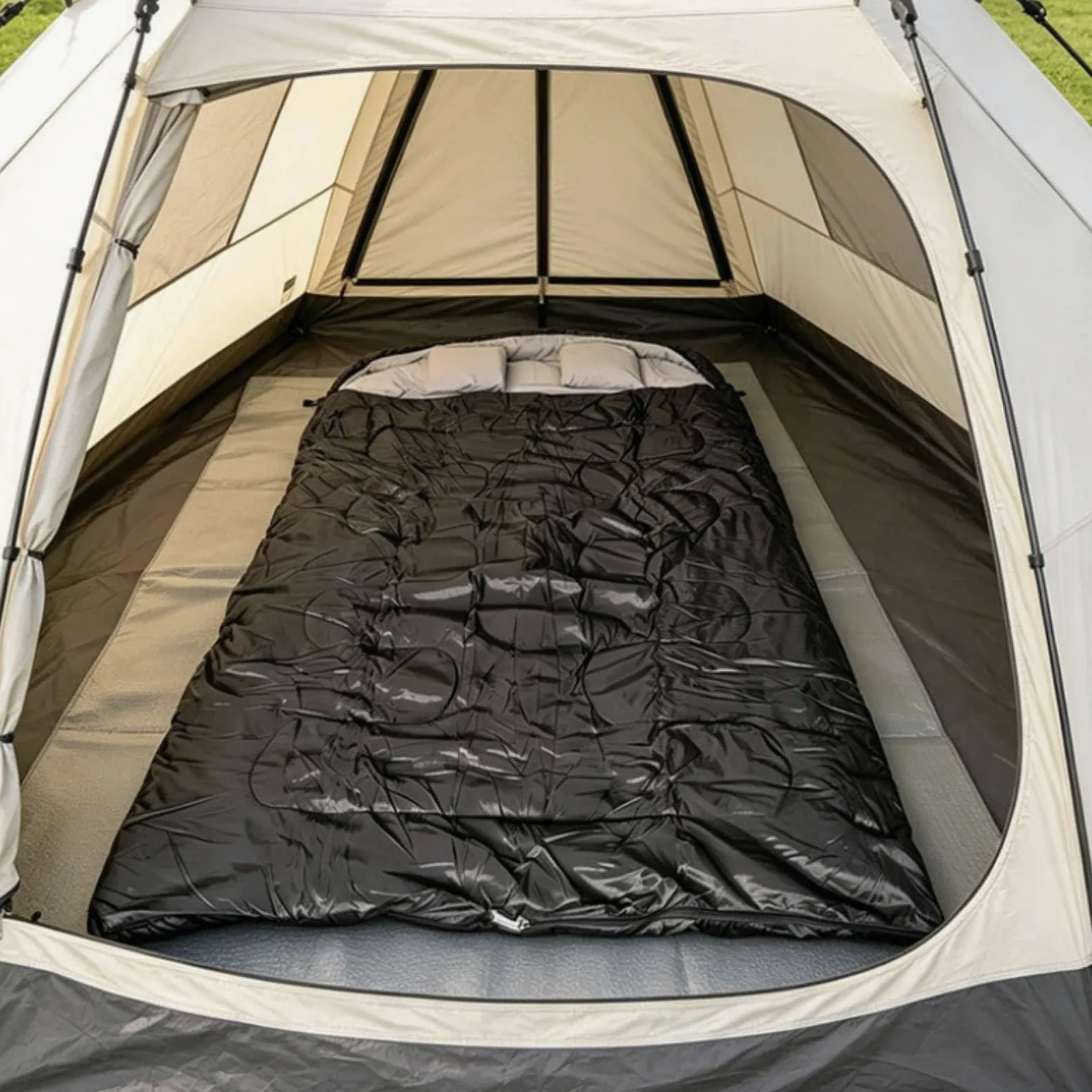 Saco Dormir Doble Amplio Saco Dormir con Capucha Extralargo para Camping, Senrismo