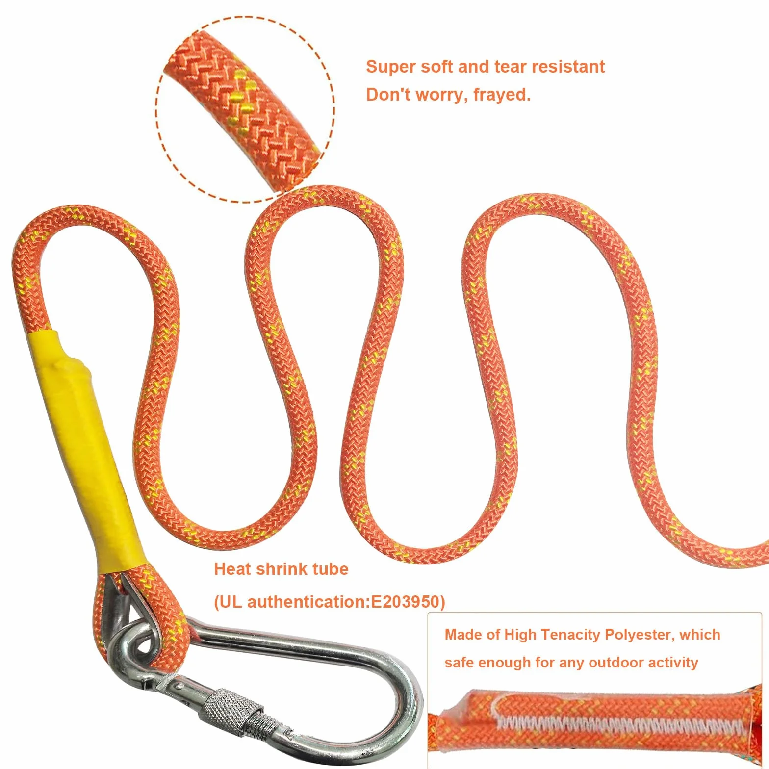 Cuerda de Escalada 8mm 25m Estática Naranja Alpina con Mosquetones