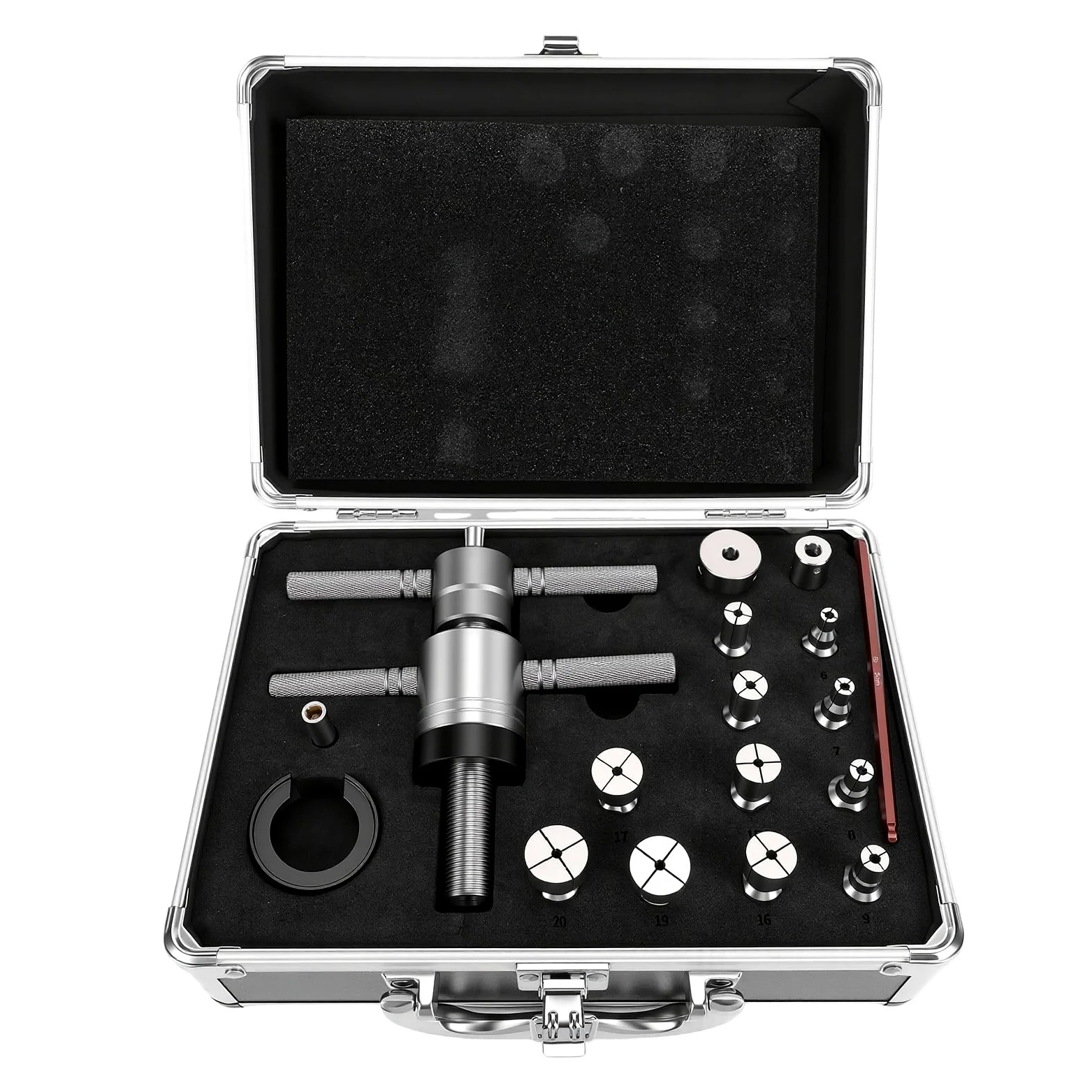 Luocute Herramienta de Extracción de Cojinetes de Buje de Bicicleta, Extractor de Pinza Expandible | para rodamientos interiores de 6-20 mm y exteriores de 14-39 mm, con empuje y pasador reforzado para una extracción suave
