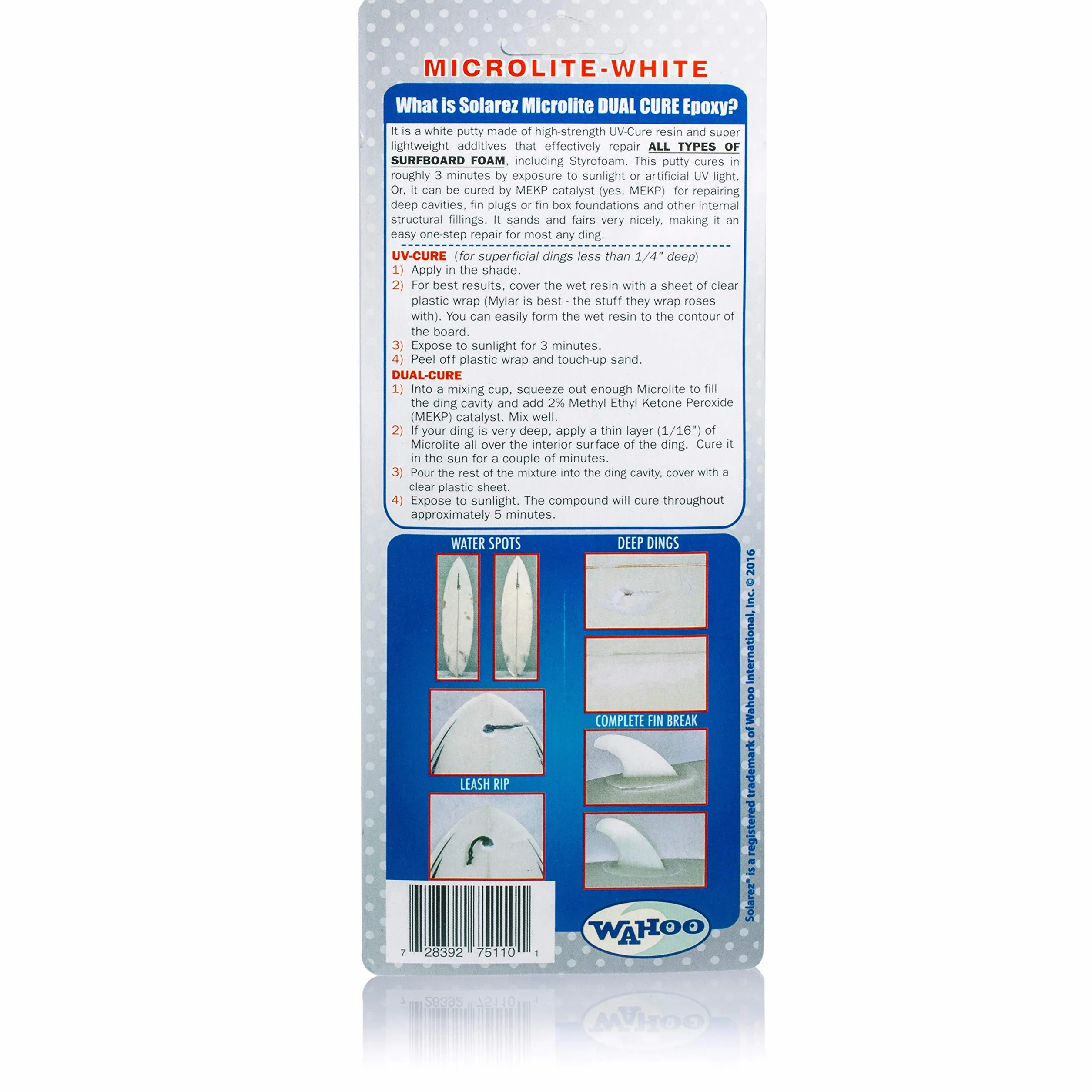 Solarez Epoxy 1 oz Low Lite white Ding Repair