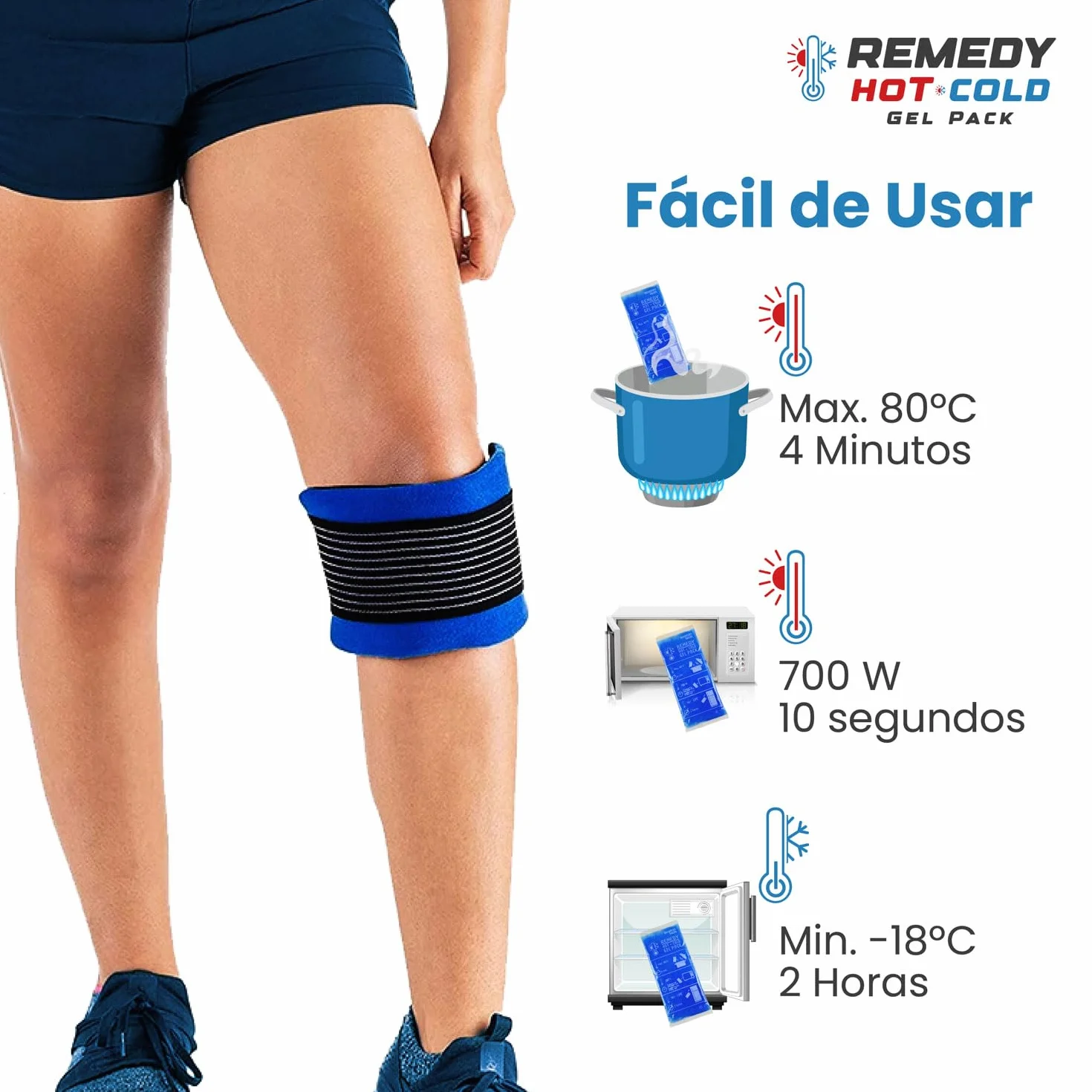 Boston Tech REMEDY Bolsa de Gel Frío y Calor con funda multiposición Pack de 2