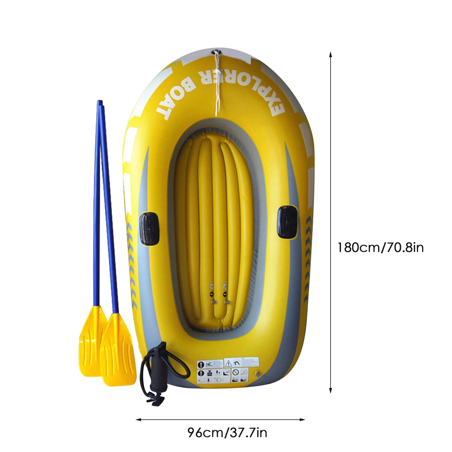 Barco inflable de 1/2 - balsa de aire portátil para adultos y niños usos al aire libre, agua de agua para viajes gratis | Diseño de material robusto, tema 'aventura, sistem