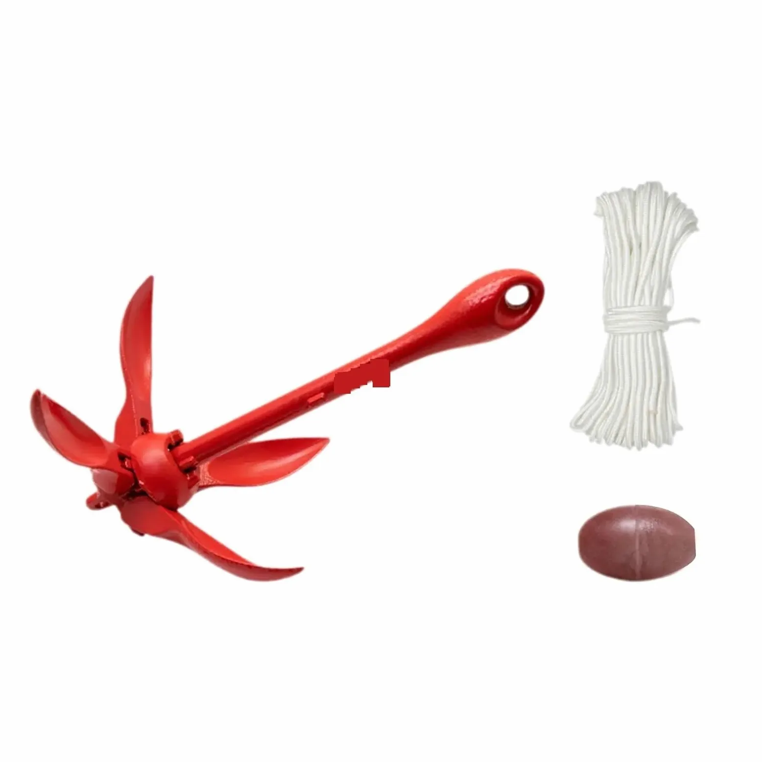 Ancla de rezón plegable portátil con cuerda de 20M con flotador, anzuelo de gancho de agarre de 2,5 kg for velero, lancha rápida, esquí, canotaje, pesca