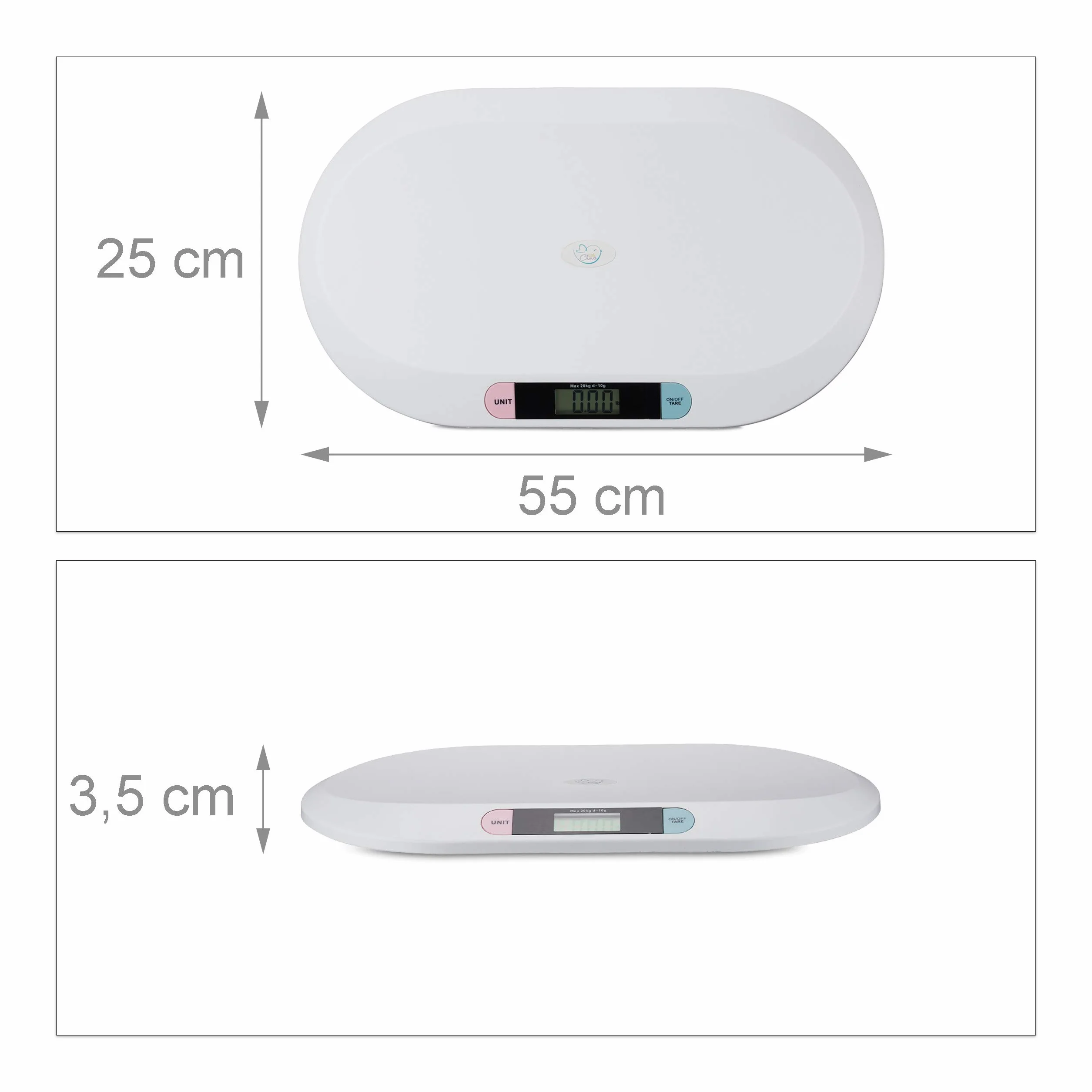 Báscula para bebés Little Choice, Recién Nacidos hasta 20 kg, sin Pilas, Blanco