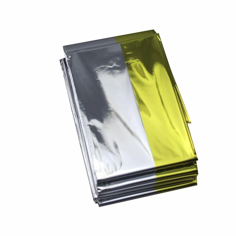BARAC Manta Térmica Supervivencia 3 Piezas Oro Plata 140x210 cm