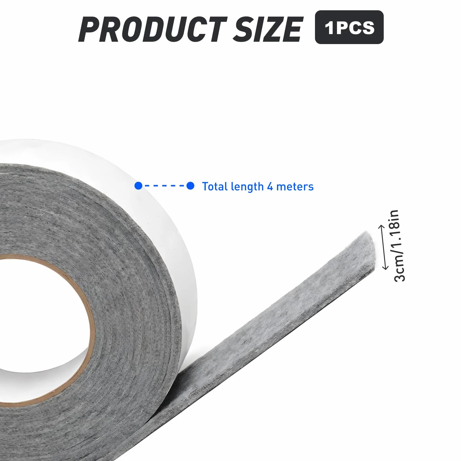 Cinta de fieltro adhesivo 400 cm x 3 cm, rollo absorbente para humedad y condensación