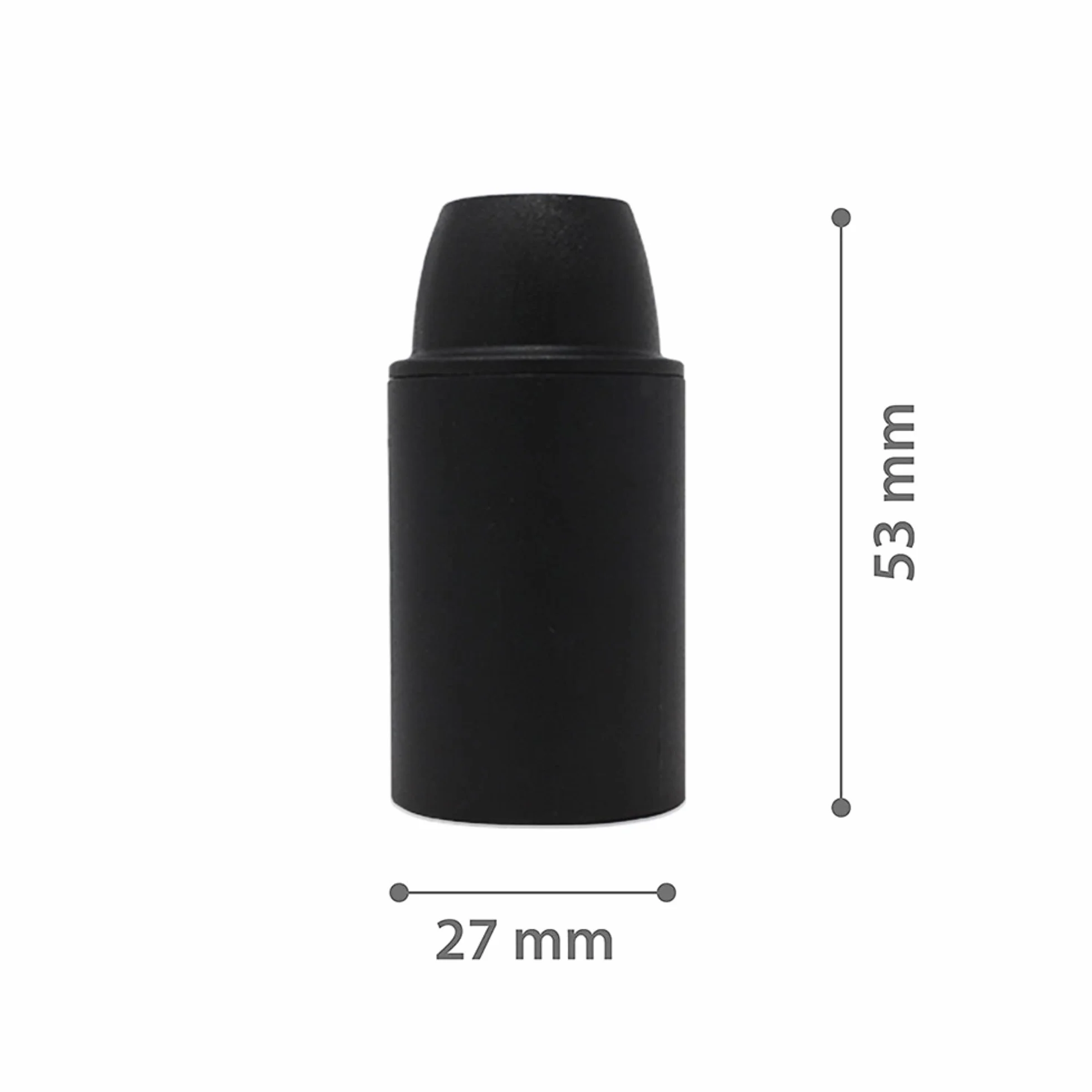 Portalámparas E14 Negro Casquillo pequeño liso Montaje M10x1 Base Bombilla Fabricación Italiana