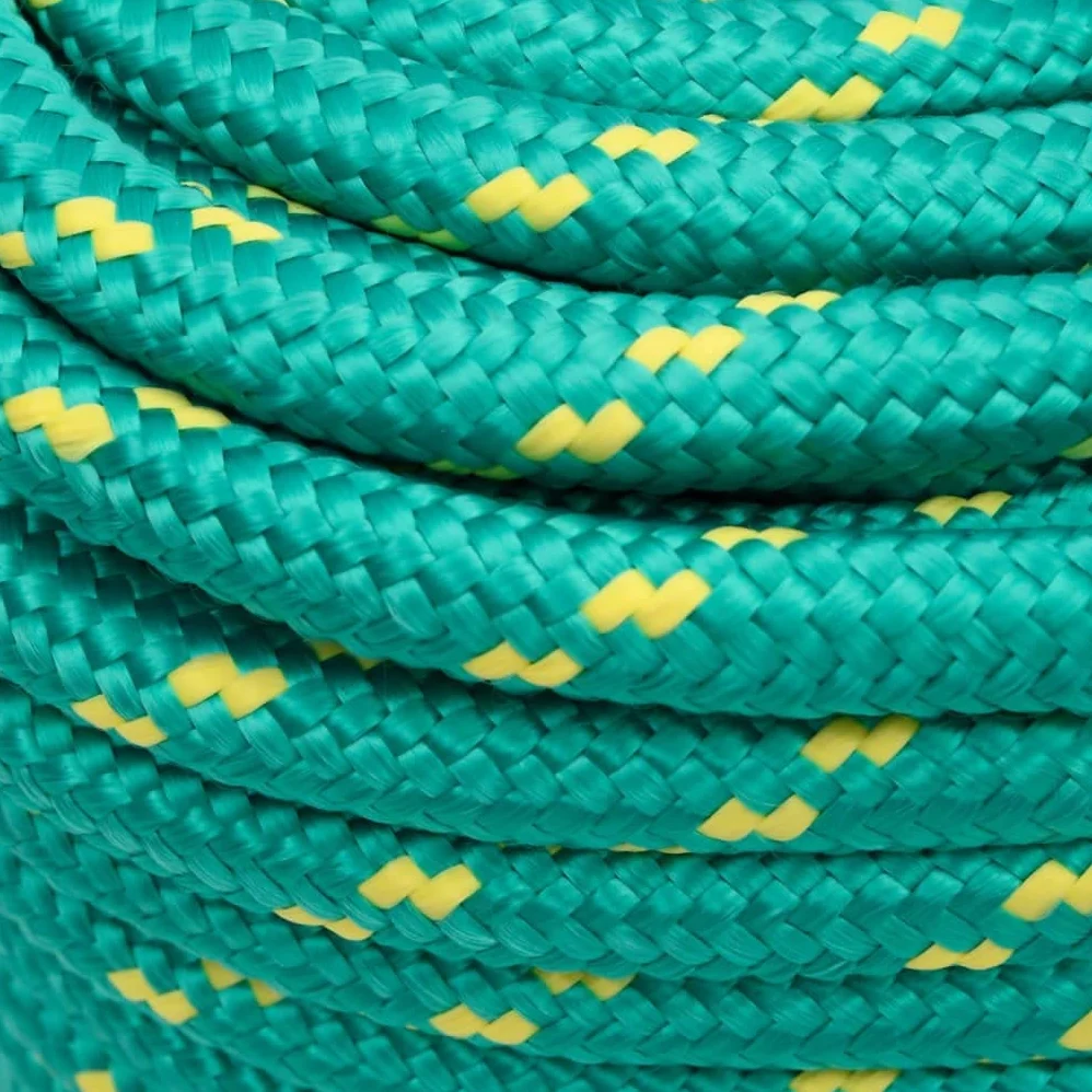 Cuerda de polipropileno verde 18 mm 100 m para barco, vela, camping, fijación, ataduras, resistente a la intemperie, resistente a la rotura para uso marino y exterior