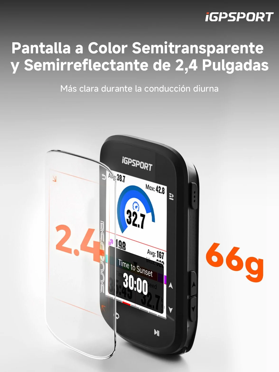 iGPSPORT BSC200S GPS Ciclocomputador, Navegación, Monitorización de Movimiento, Reanudación de Ruta, Impermeable IPX7