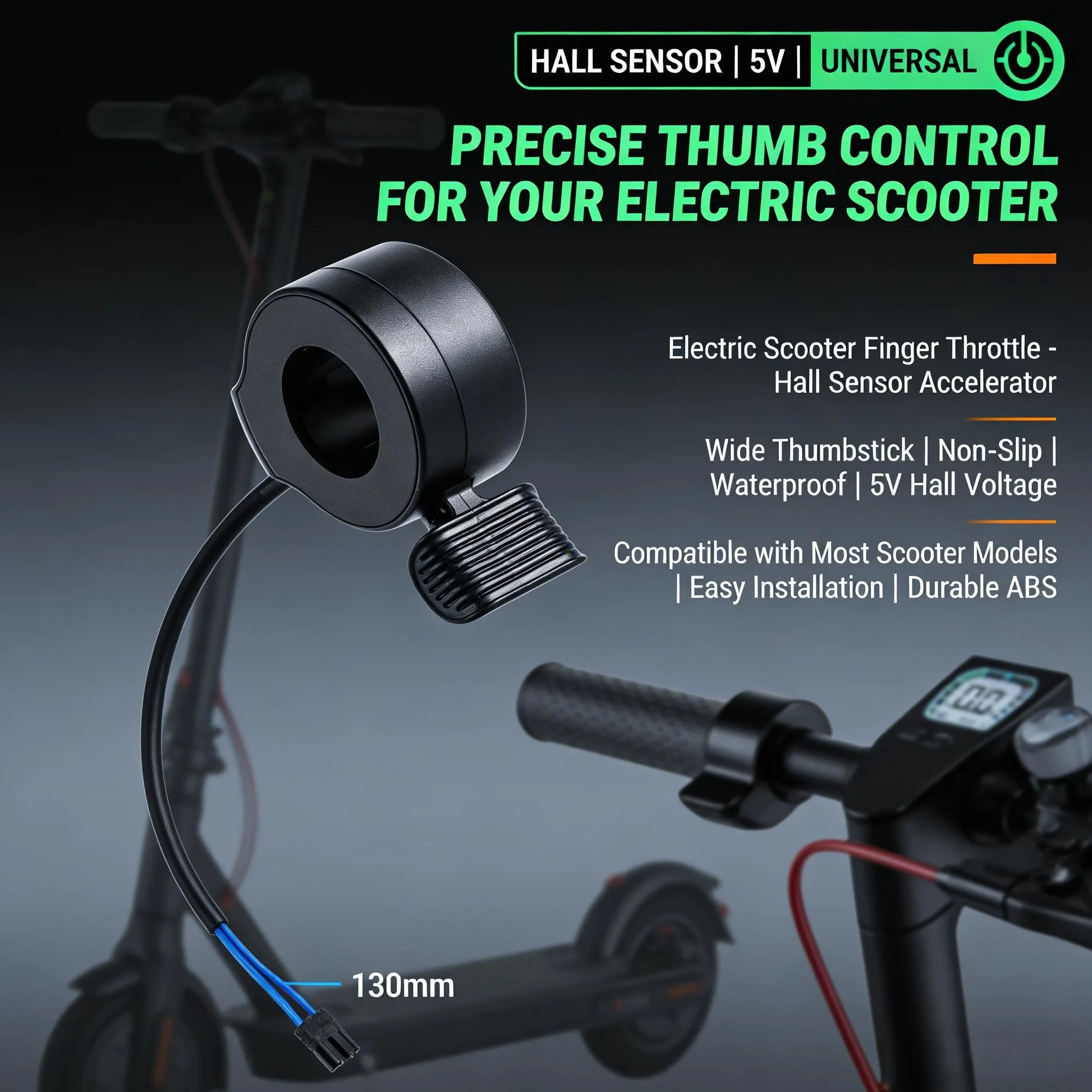 Palanca de aceleración para patinete eléctrico acelerador de pulgar sensor Hall puño acelerador patinete eléctrico control de acelerador de pulgar derecho/izquierdo válvula de aceleración conector imp