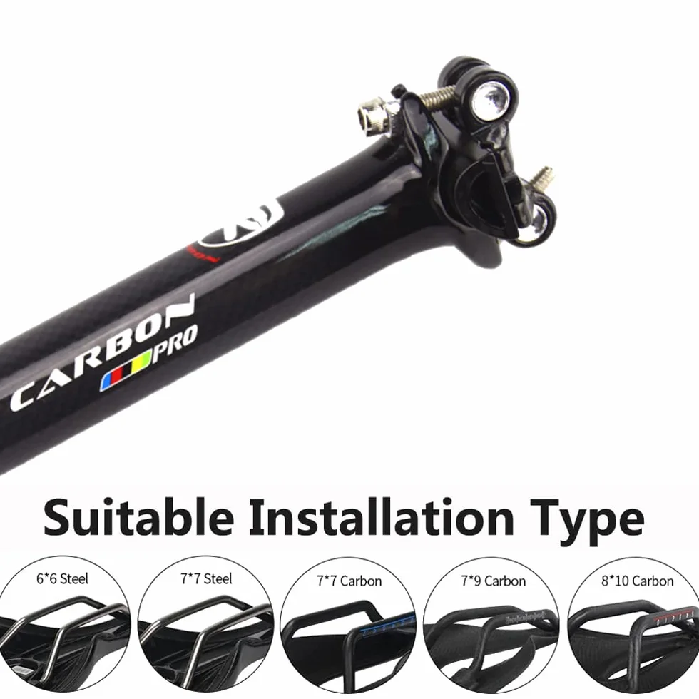 RXL SL Tijas Tubo de Asiento Tija de sillín de Fibra de Carbono Bicicleta de Carretera MTB Bike Part Puesto de Asiento (30.8 * 350mm)