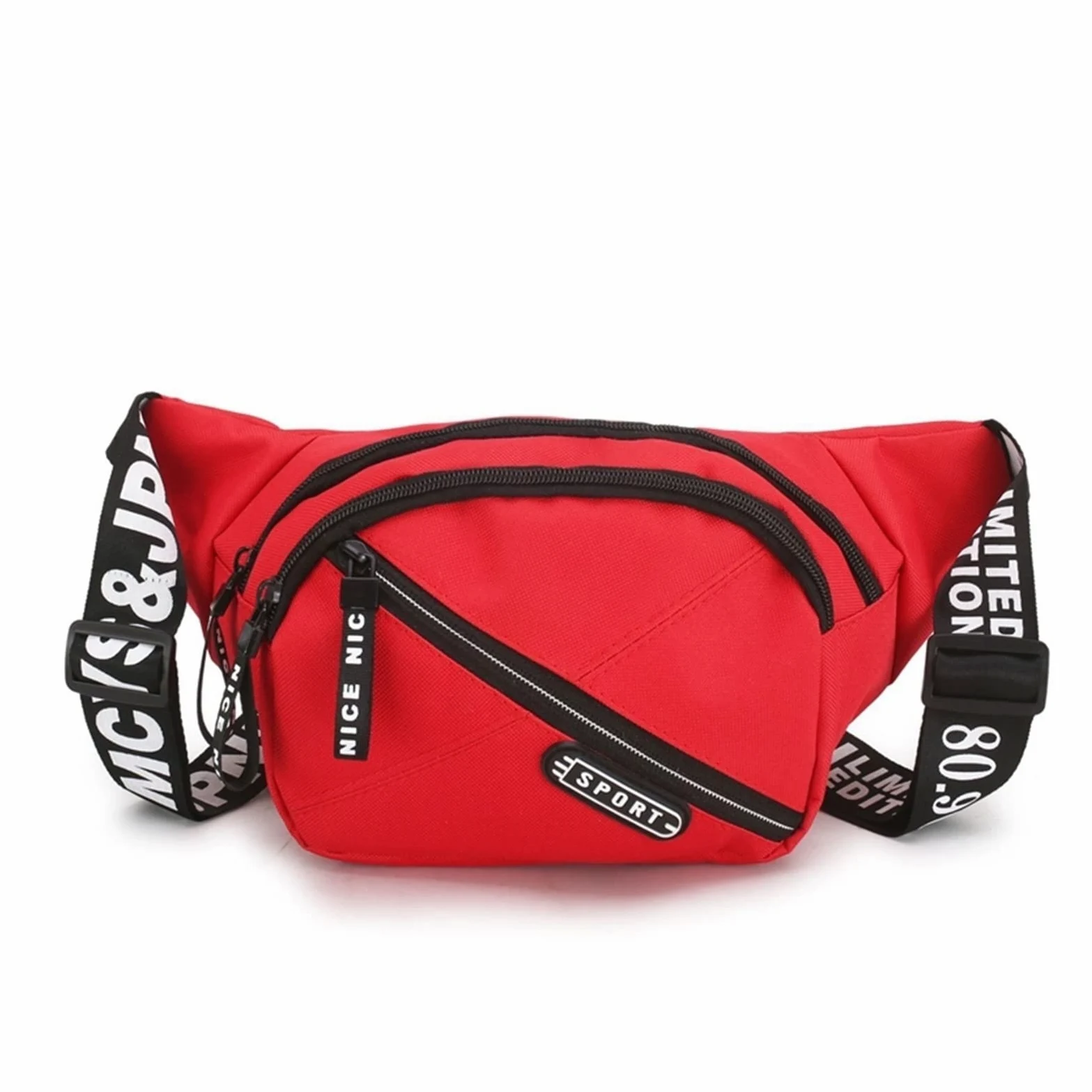 Unisex Fanny Pack Canvas Fashion Letting Cinturón de Cintura Bolso Crossbody Crossbody for Hombres Mujeres (Color : White)