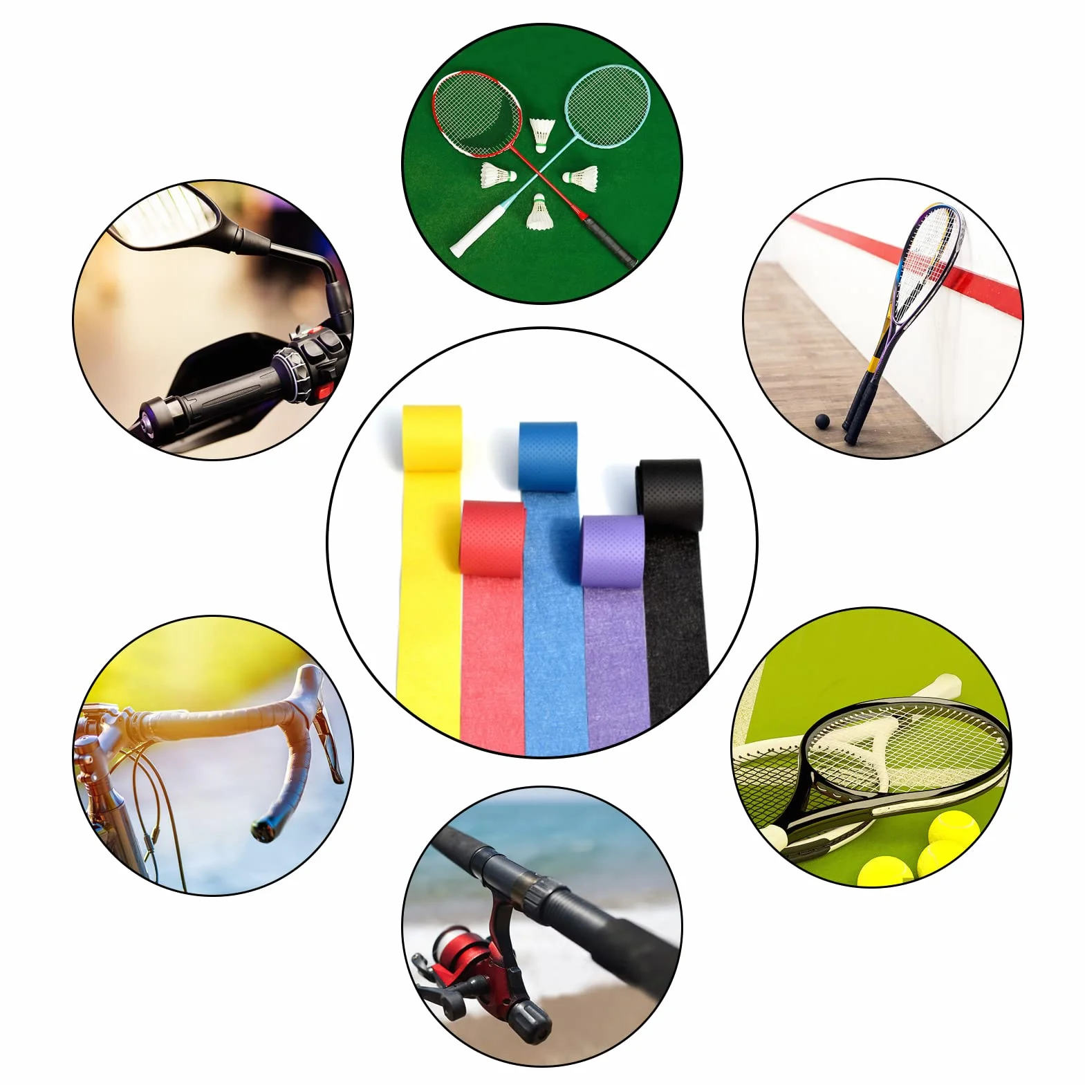 OUKENS Overgrips de Raqueta de bádminton de Tenis, 60 Piezas, Antideslizante y súper Absorbente, Cinta de Agarre de Raqueta, Cinta para el Sudor para Raquetas para Raquetas de Tenis de Bádminton