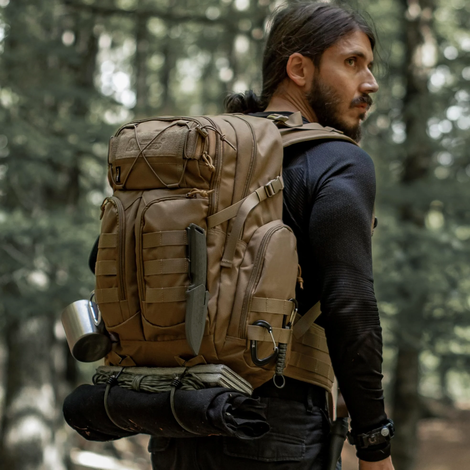 Mardingtop 40L Molle Militar Mochila de Senderismo Mochila Táctica Mochila Exterior Mochila Cordura para Senderismo Montañismo Supervivencia