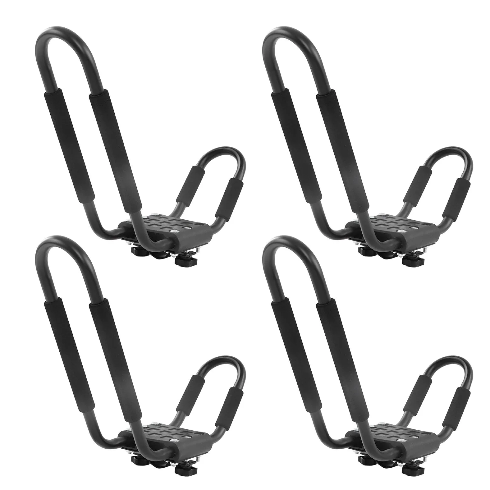 lyrlody Portaequipajes para techo para kayak, 2 pares portaequipajes para coche para kayak, soporte para techo de 68 kg, 150 libras, soporte para barra J para canoa Paddle Boards Skiboard