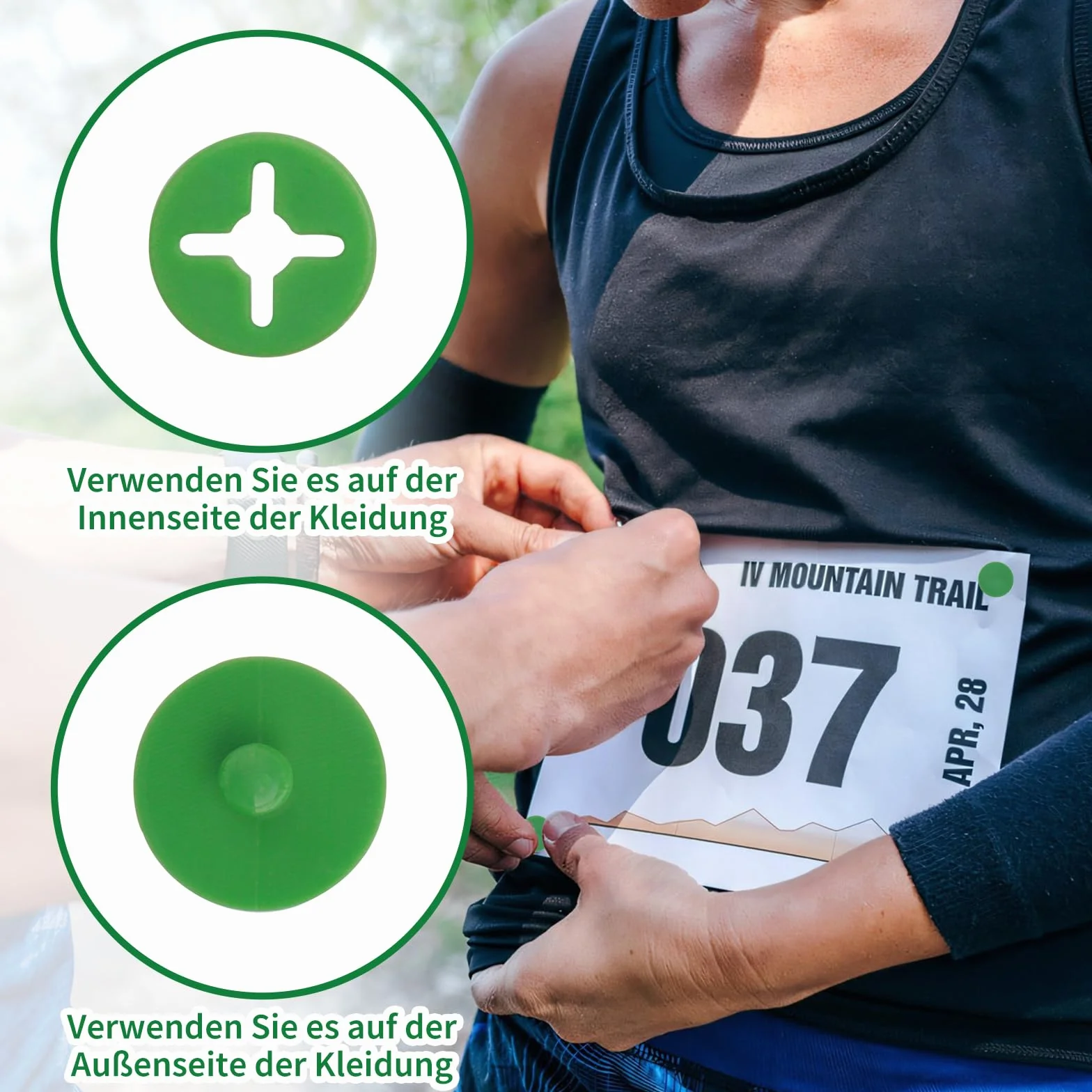 24 clips para números de carrera, sistema de fijación para hebillas de número de carrera, soporte para números de triatlón, cierre de maratón para carreras, eventos de campo de corredor,