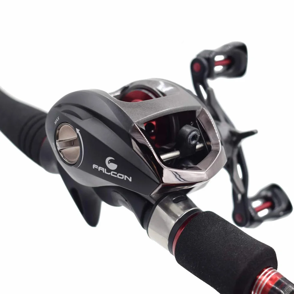 Diwa Baitcasting Carretes de Pesca Carretes de Agua Salada de Agua Dulce Spincasting Carretes de Fibra de Carbono Arrastre 18 LBS 12 + 1 Rodamientos de Bolas de Acero Inoxidable Blindados Carrete