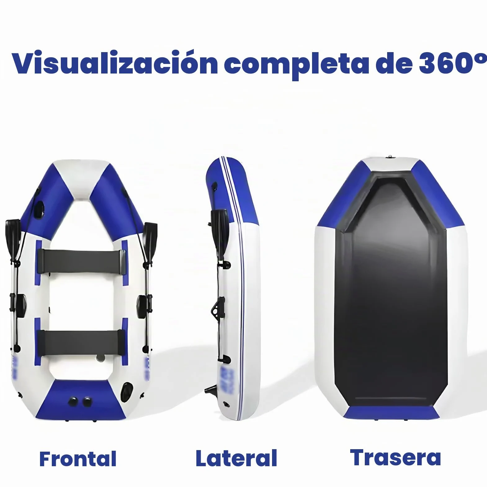 Kayak Barca Hinchable 2-3 Plazas – Lancha Inflable con Motor Y Remos, Ideal para Pesca, Camping Y Aventuras En El Agua