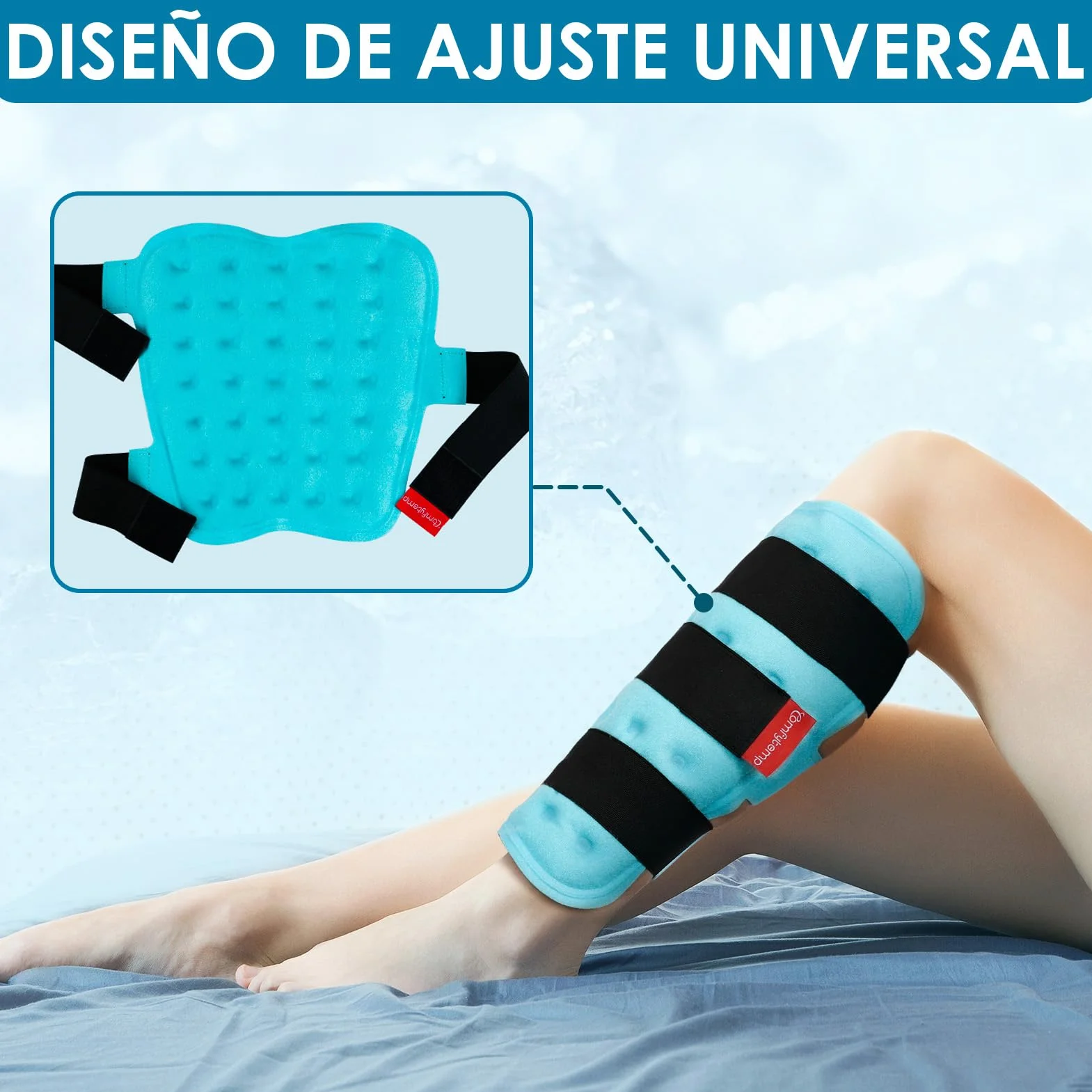 Comfytemp Bolsas de Hielo para Pantorrillas Reutilizables 30x30cm Terapia Frío Caliente Dolor Tendinitis