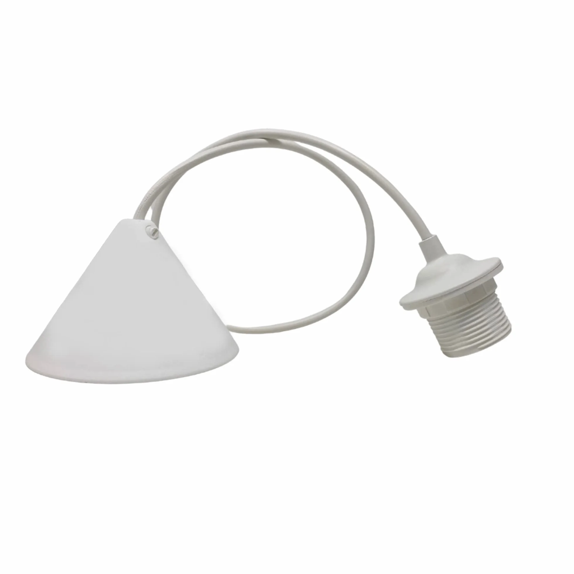 Lámpara Colgante Blanca de Plástico E27 con Cable PVC 80 cm Flexible